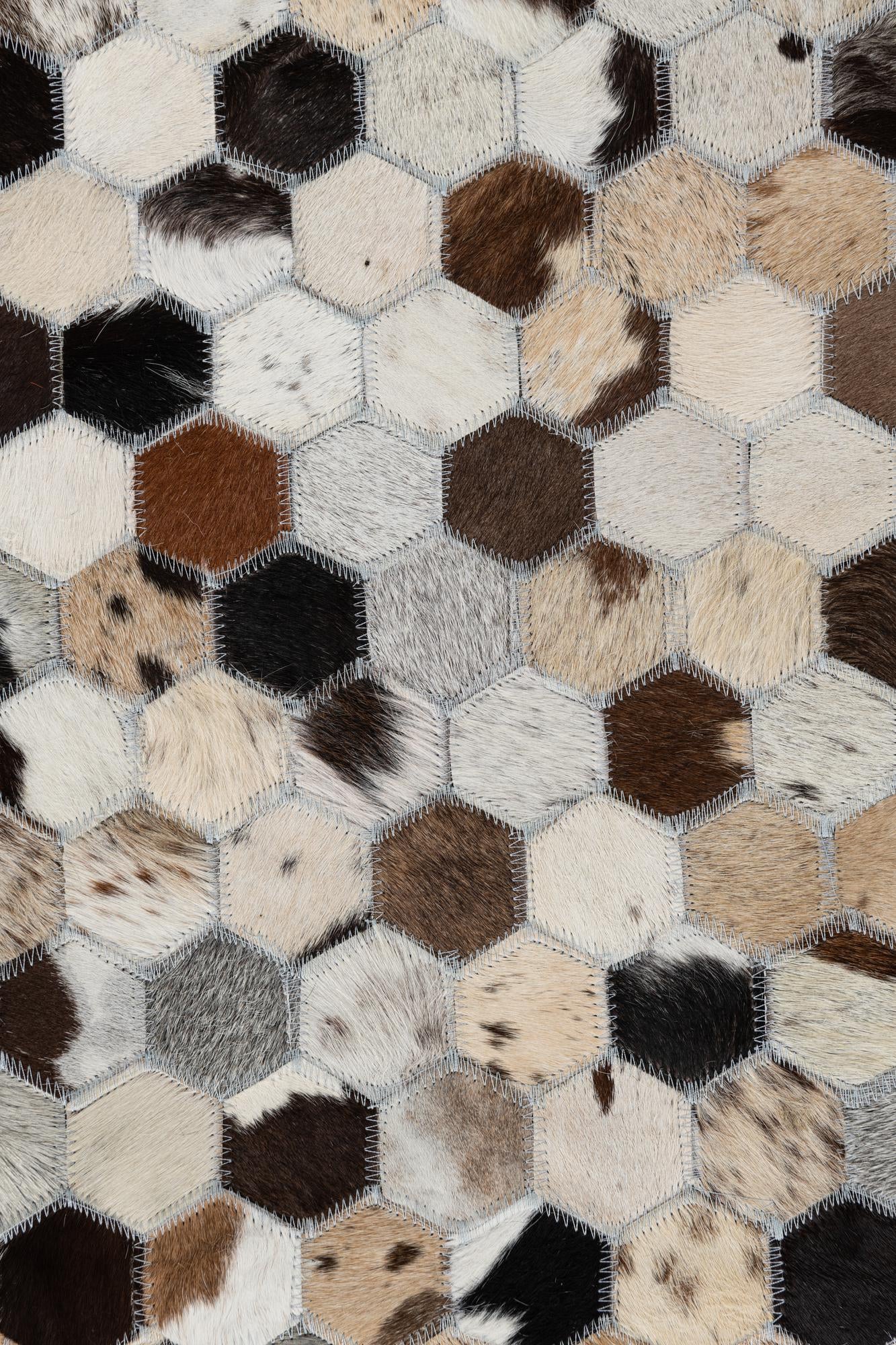 5' 1 x 8' Cowhide Leather Rug