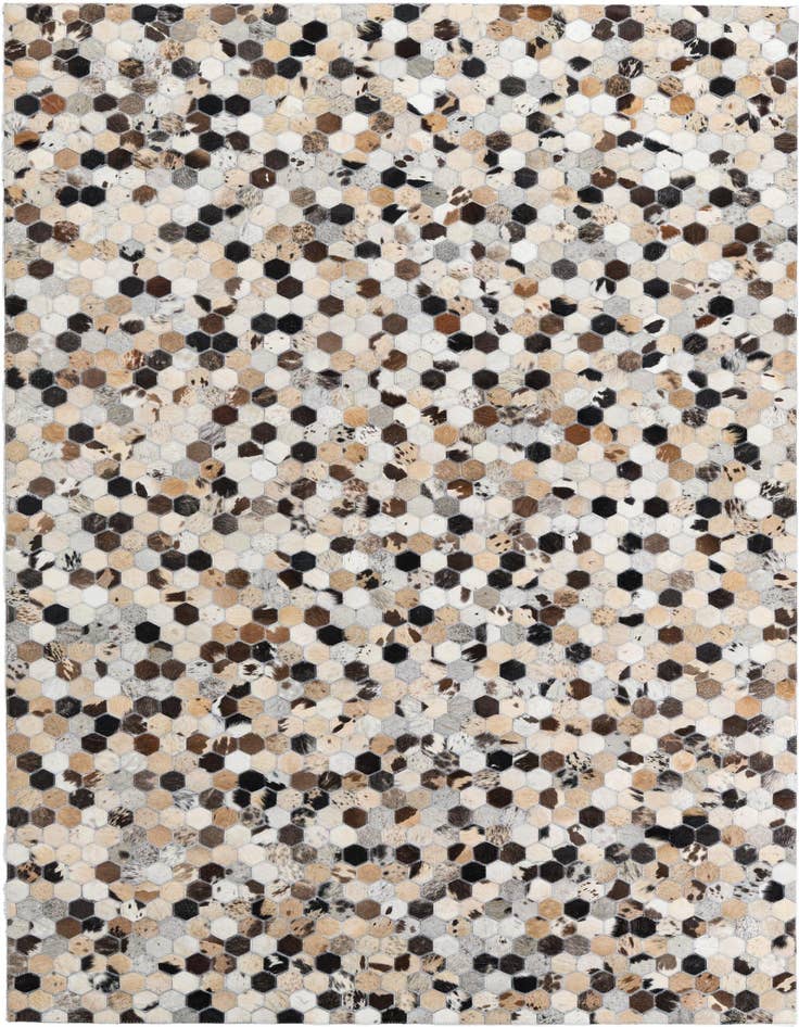 Detail image of 5' 1 x 8' Cowhide Leather Rug