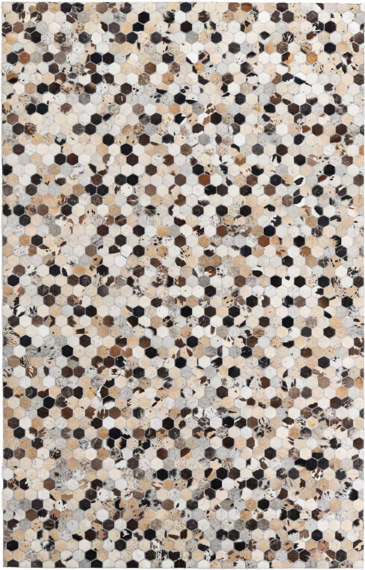 5' 1 x 8' Cowhide Leather Rug