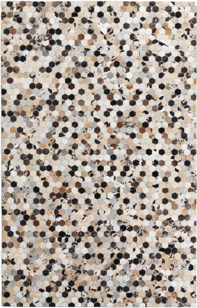 5' 1 x 8' Cowhide Leather Rug
