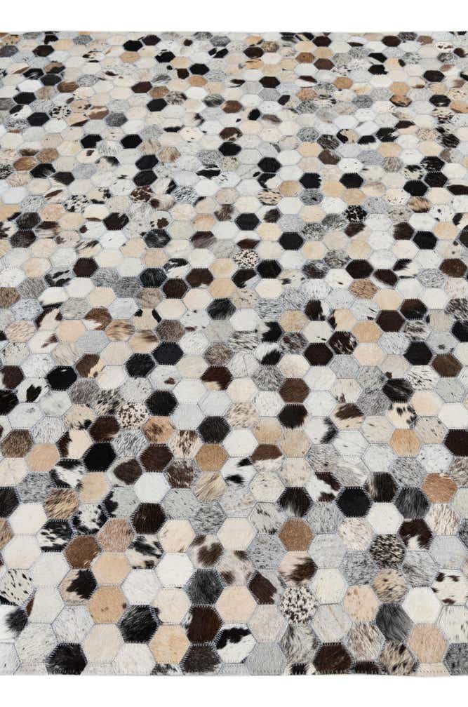 5' 2 x 8' Cowhide Leather Rug