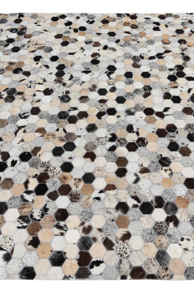 Detail image of 5' 2 x 8' Cowhide Leather Rug