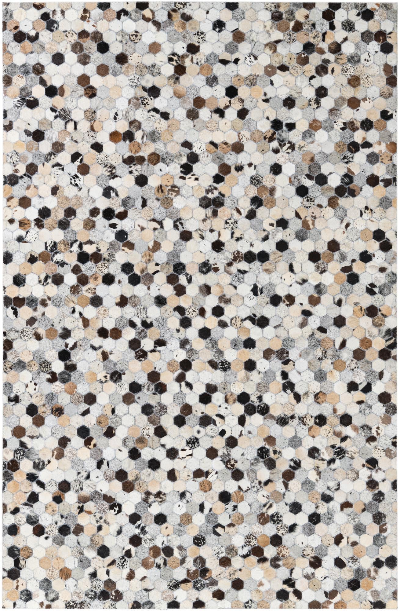5' 2 x 8' Cowhide Leather Rug