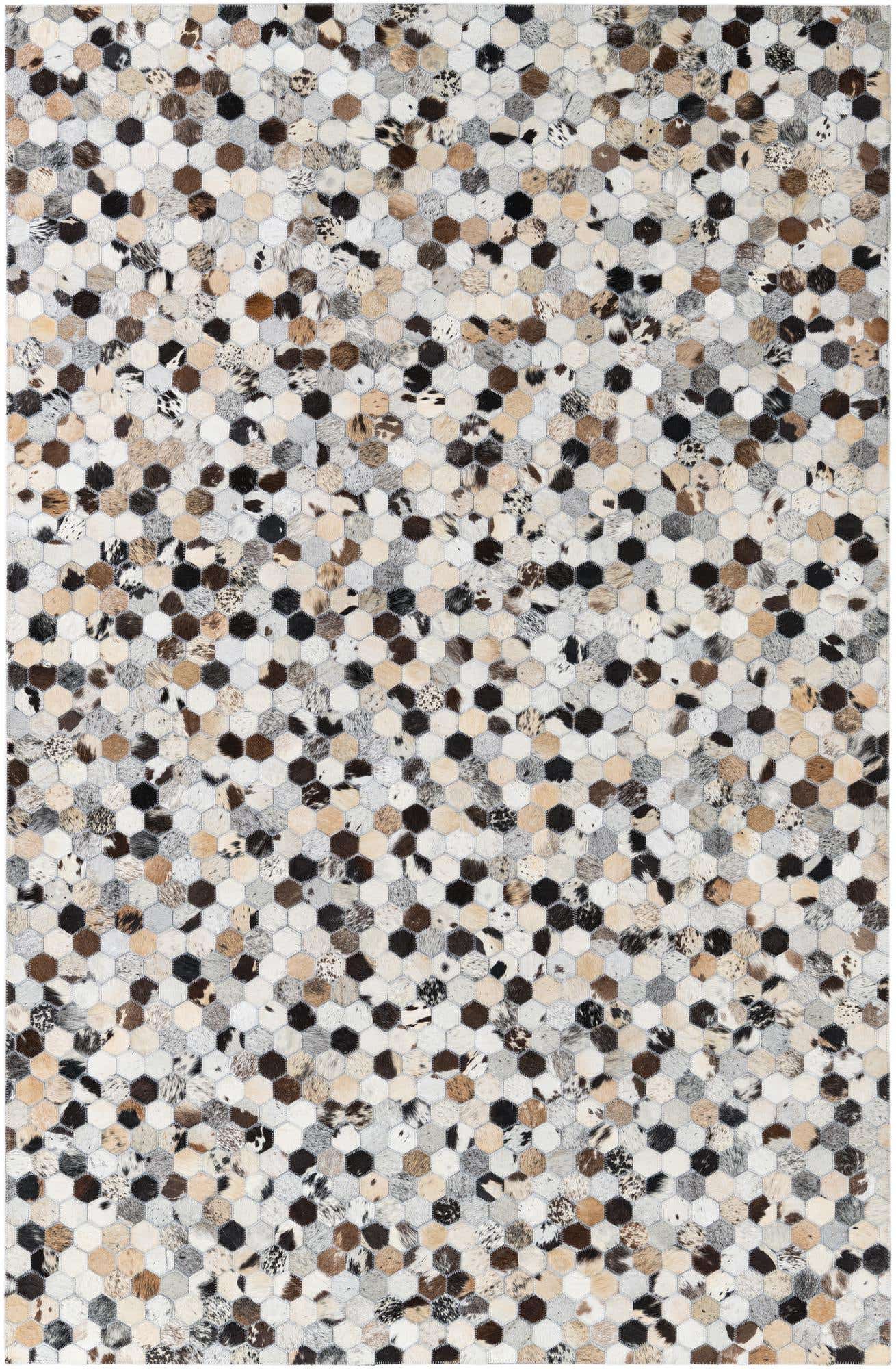 5' 2 x 8' Cowhide Leather Rug