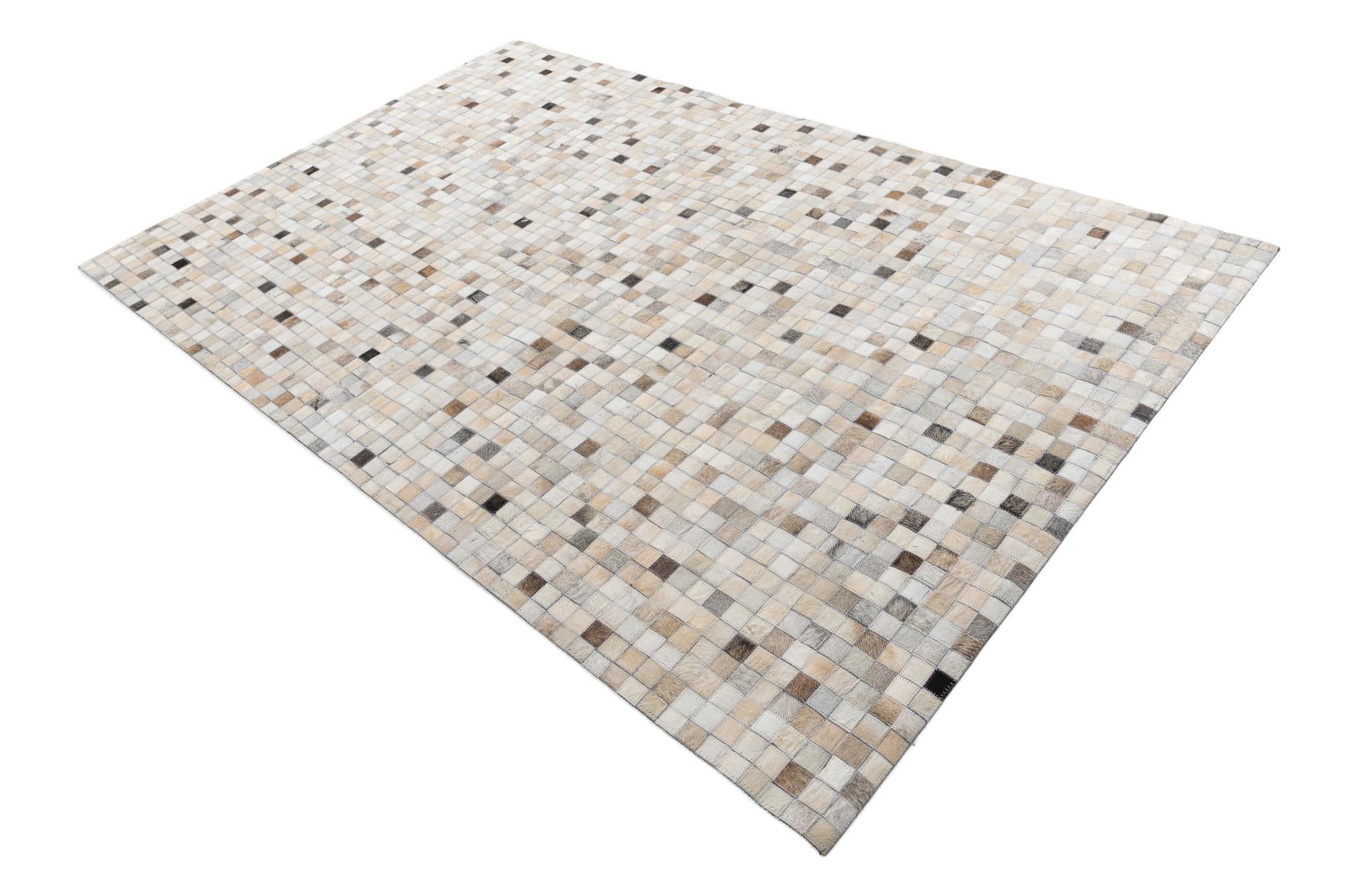 5' 1 x 7' 10 Cowhide Leather Rug