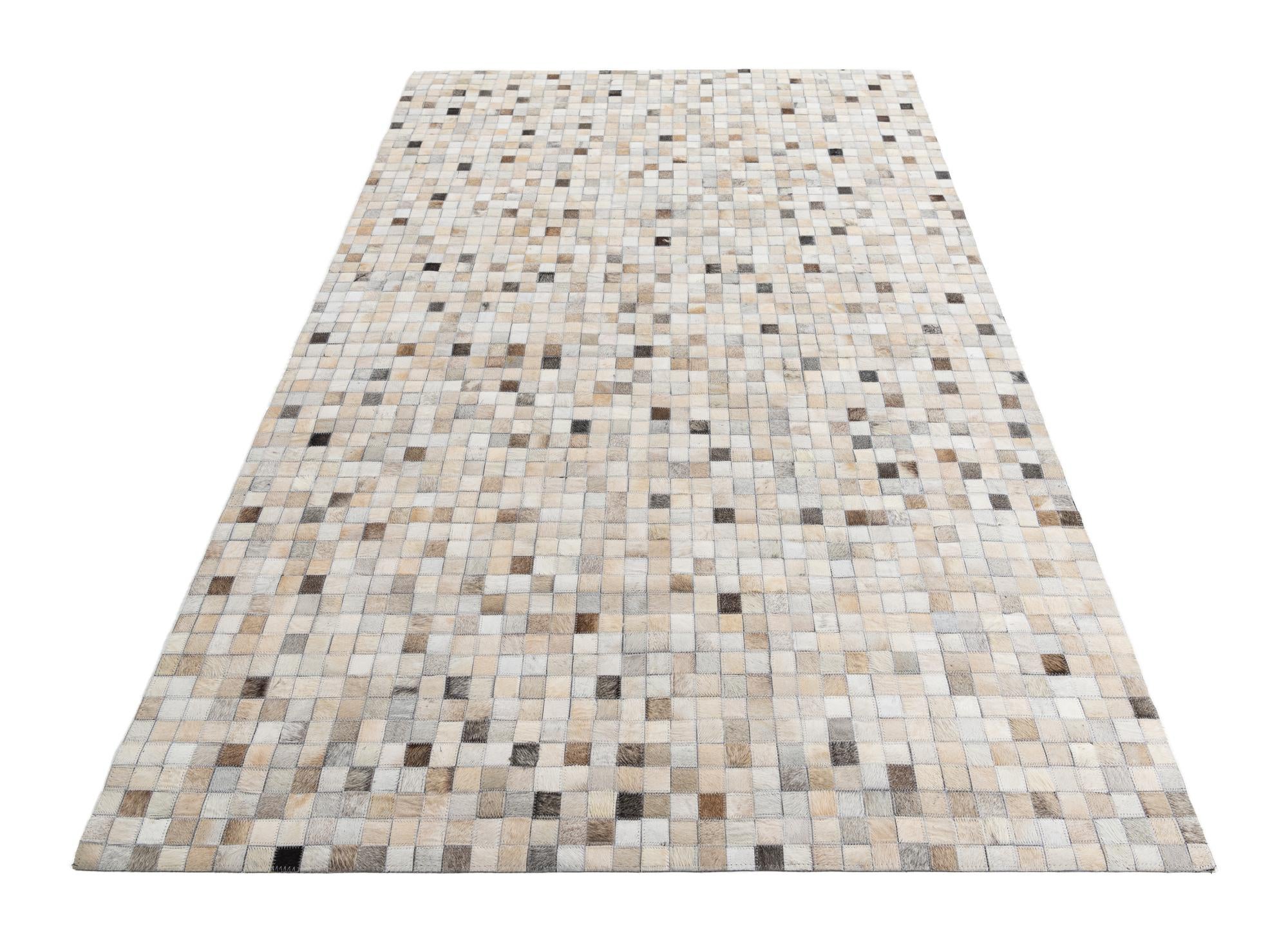 5' 1 x 7' 10 Cowhide Leather Rug