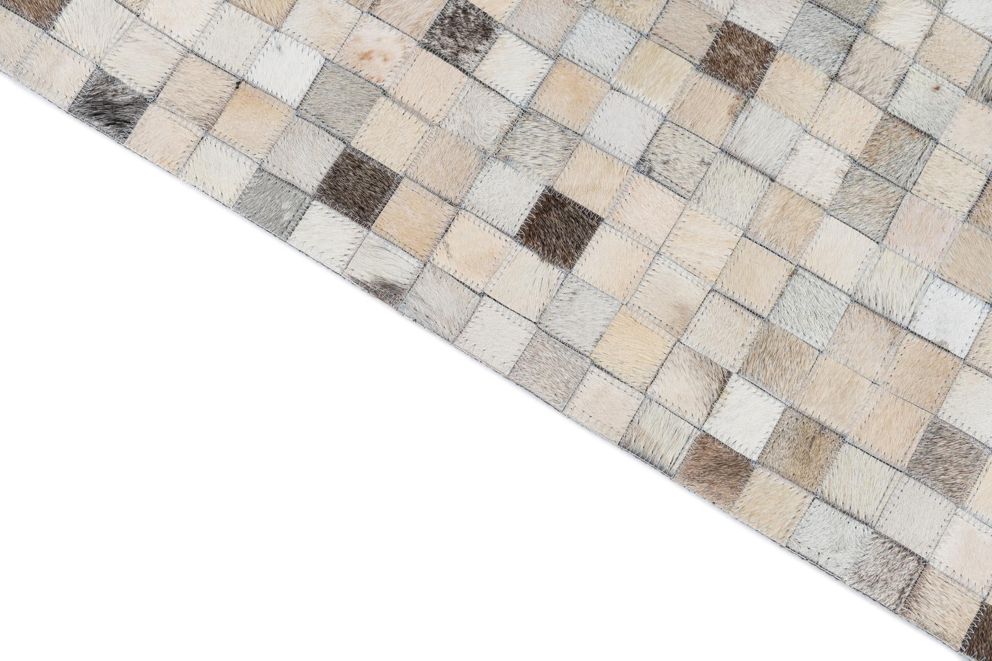 5' 1 x 7' 10 Cowhide Leather Rug