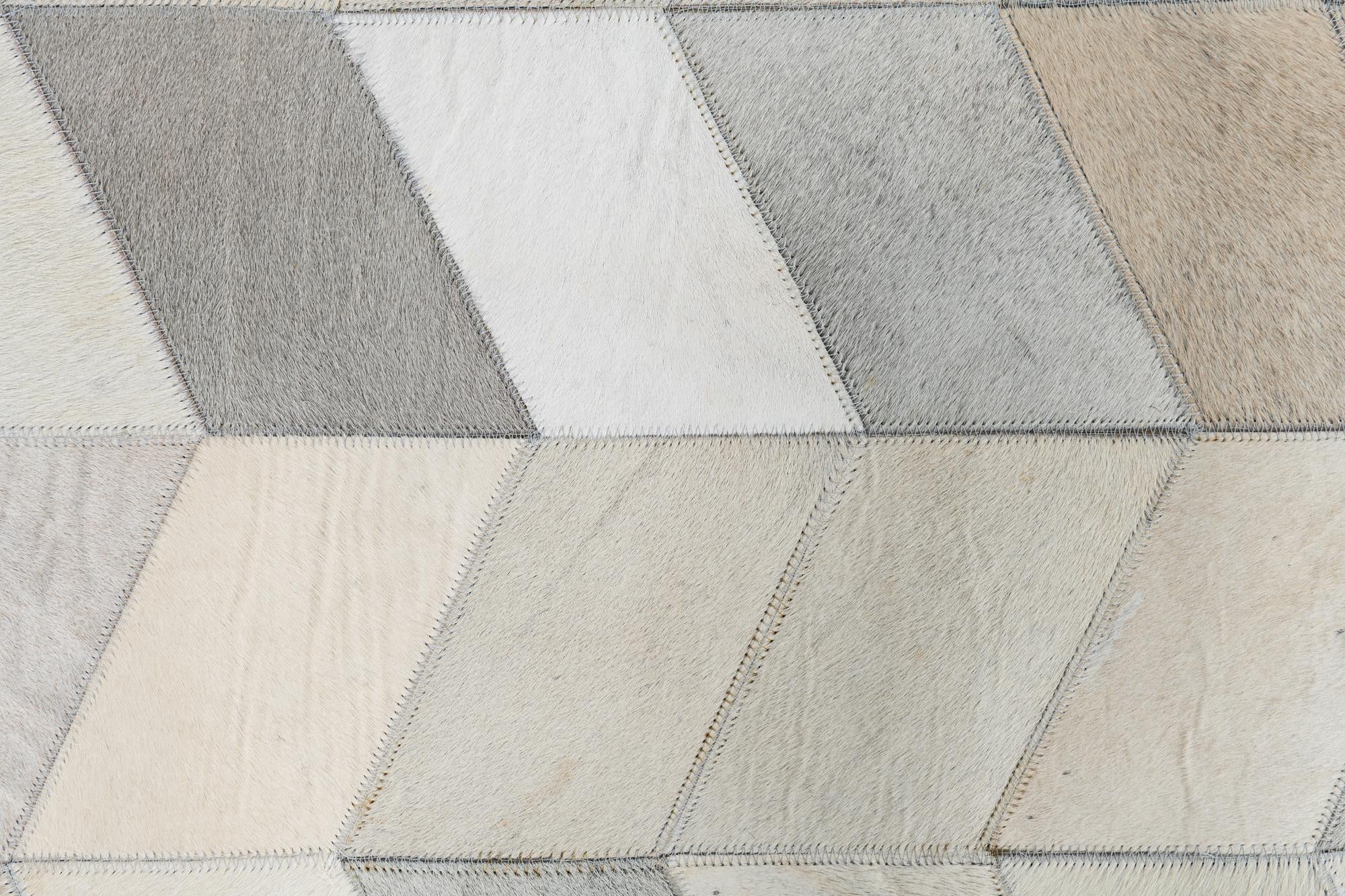 5' 2 x 8' Cowhide Leather Rug