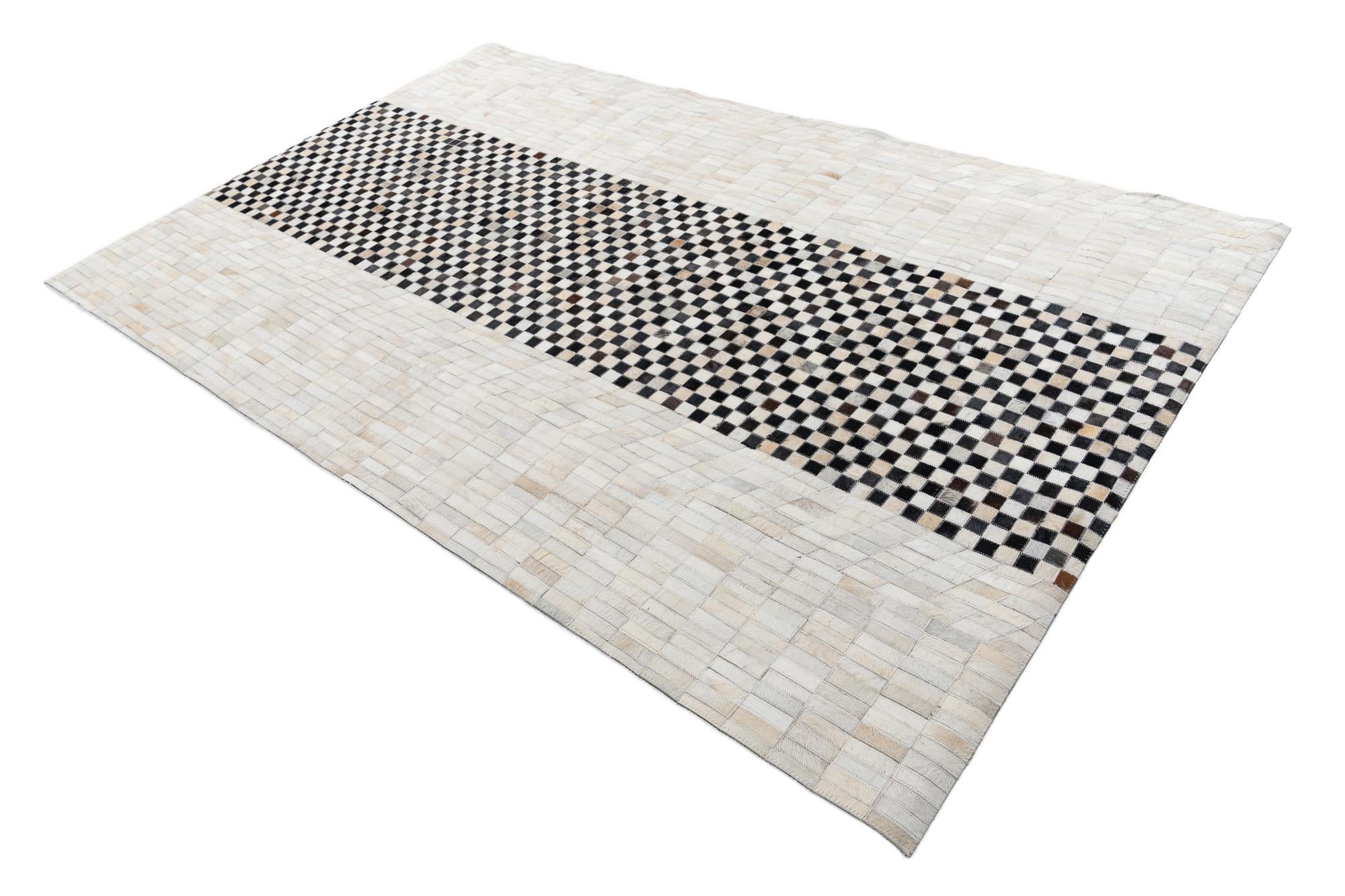 5' 2 x 8' 2 Cowhide Leather Rug