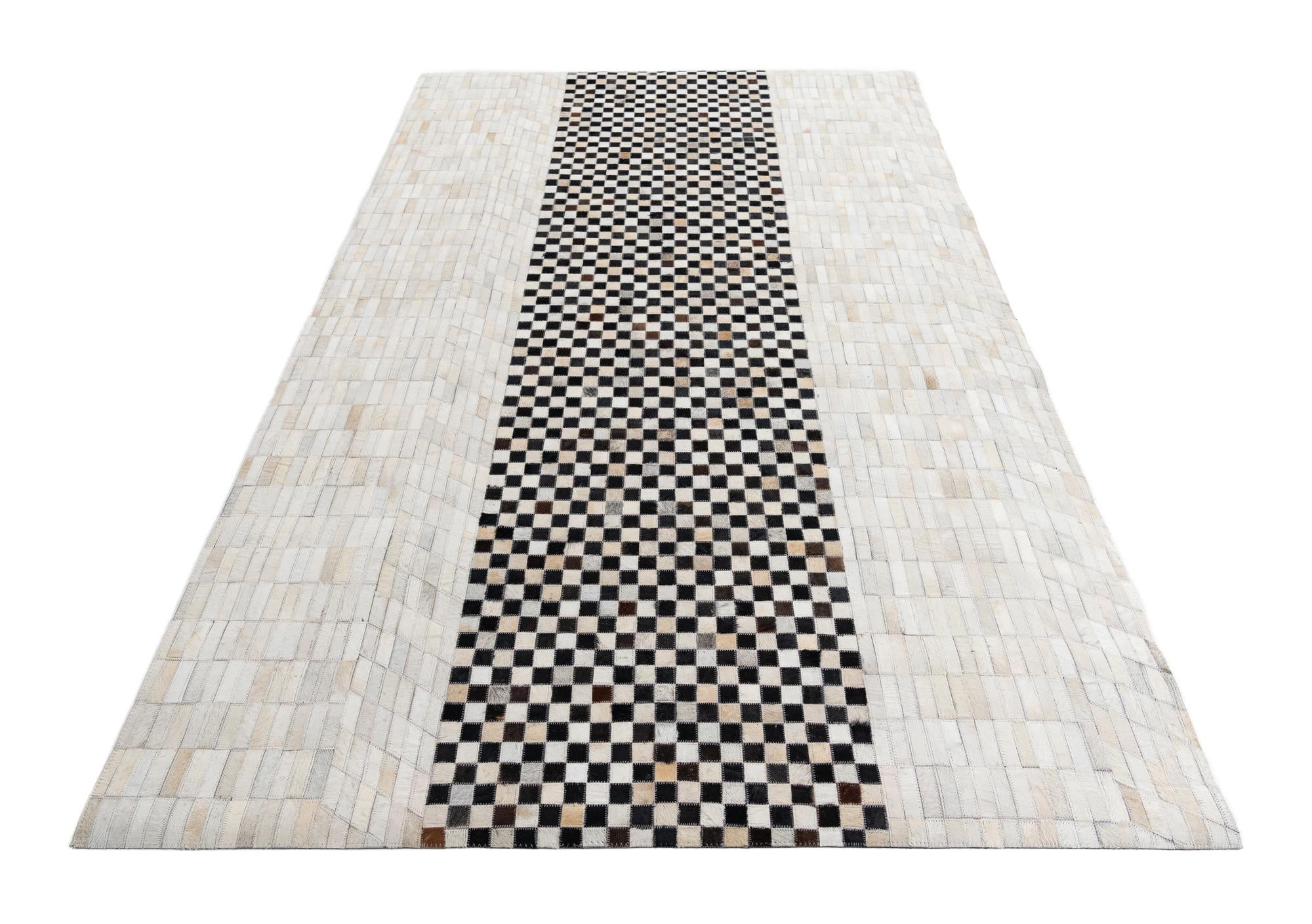 5' 2 x 8' 2 Cowhide Leather Rug