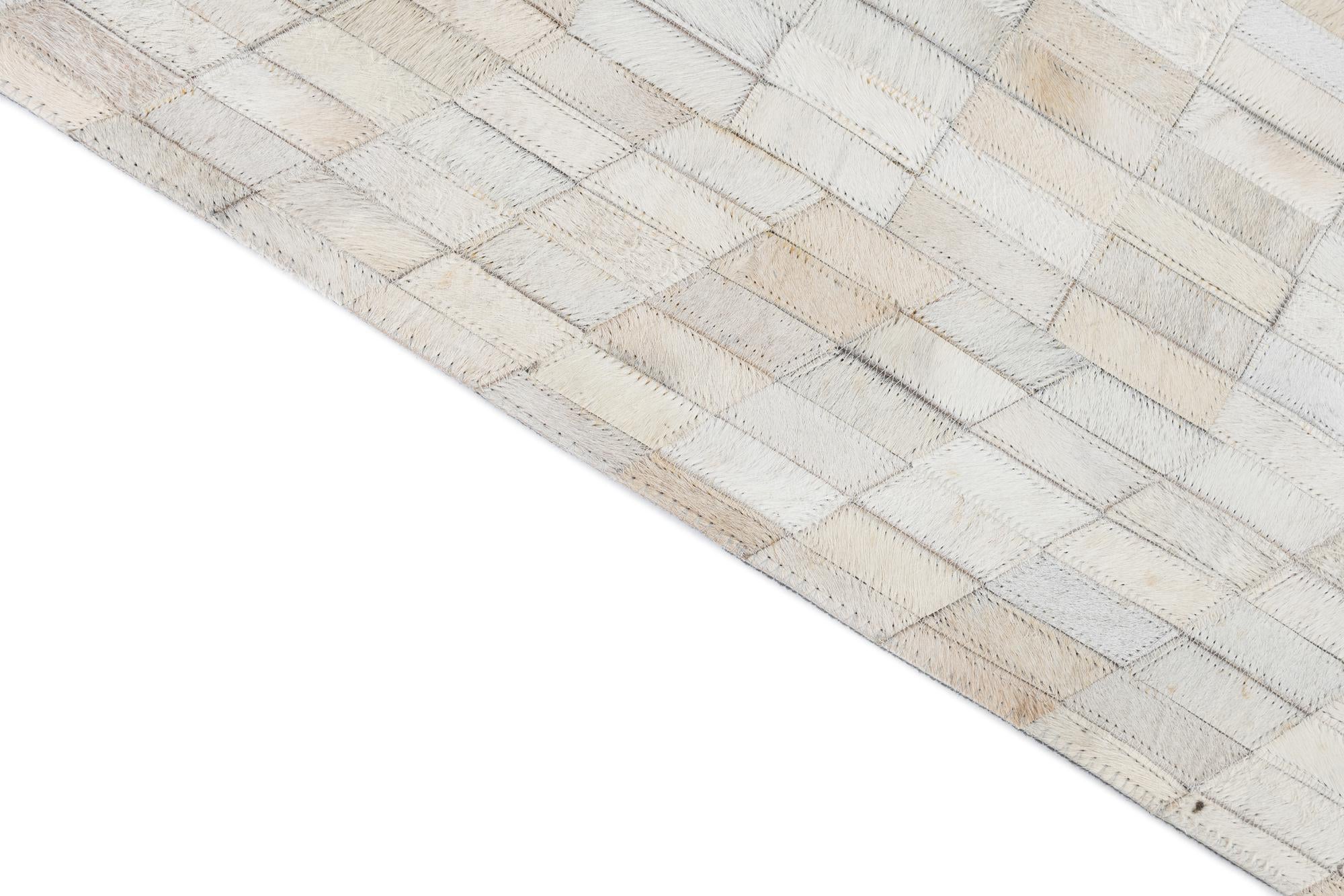 5' 2 x 8' 2 Cowhide Leather Rug