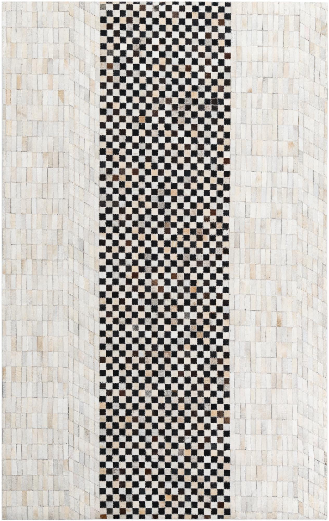 5' 2 x 8' 2 Cowhide Leather Rug