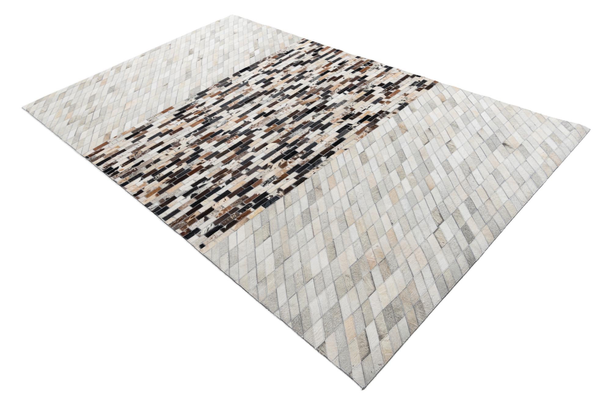 5' x 8' Cowhide Leather Rug