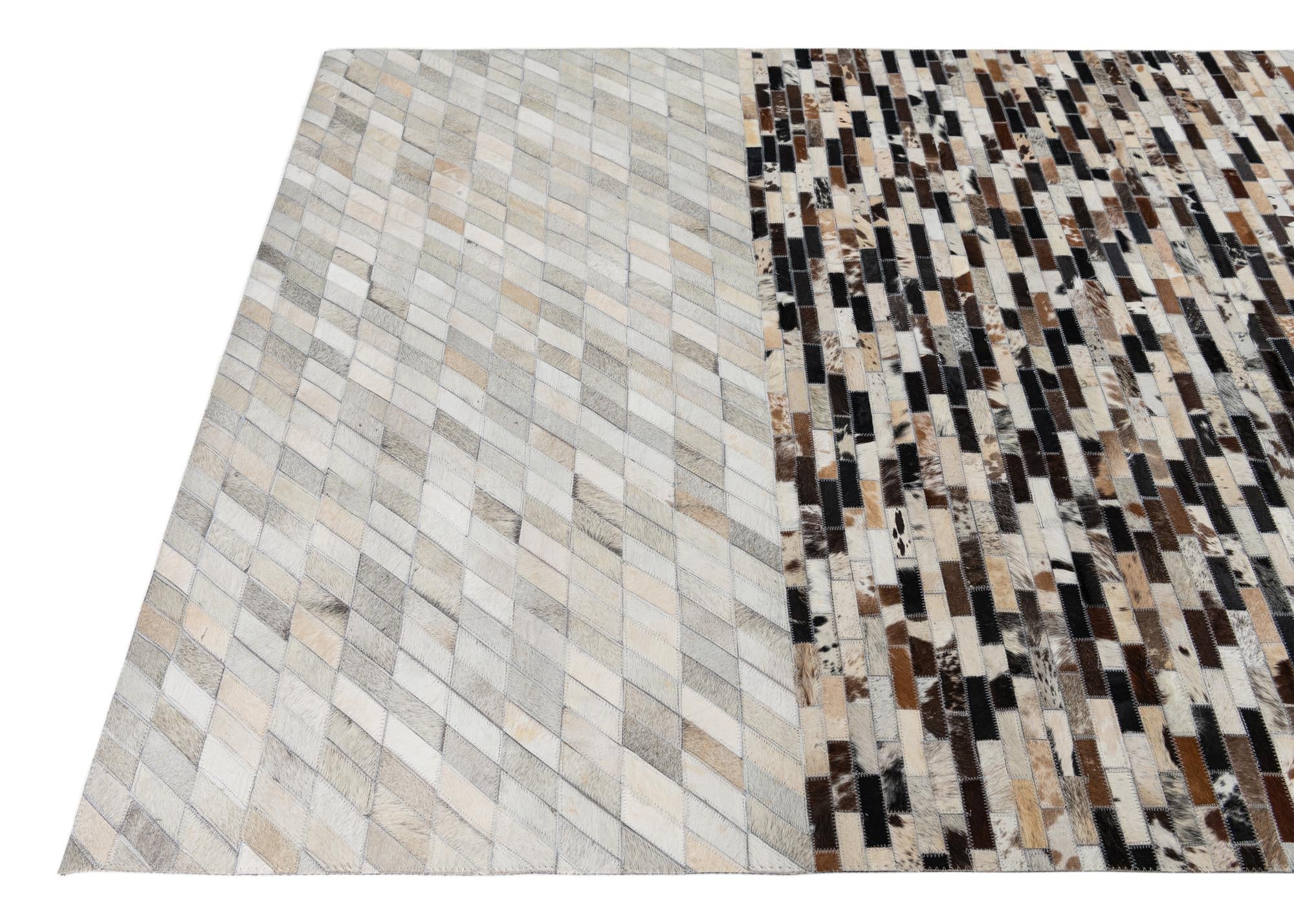 5' x 8' Cowhide Leather Rug