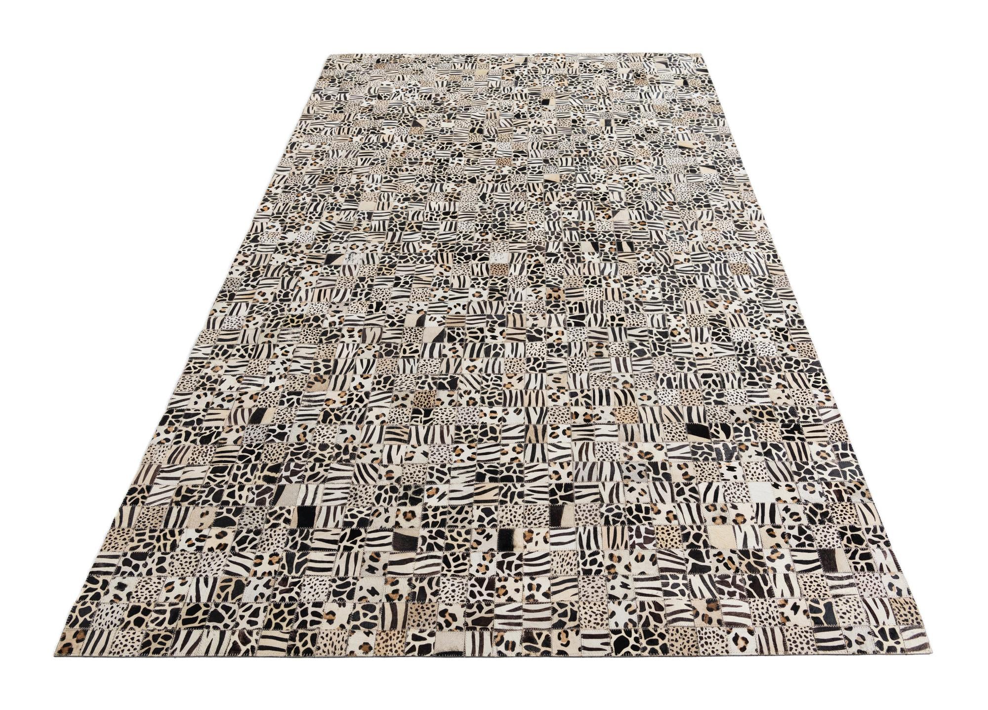 5' x 8' Cowhide Leather Rug