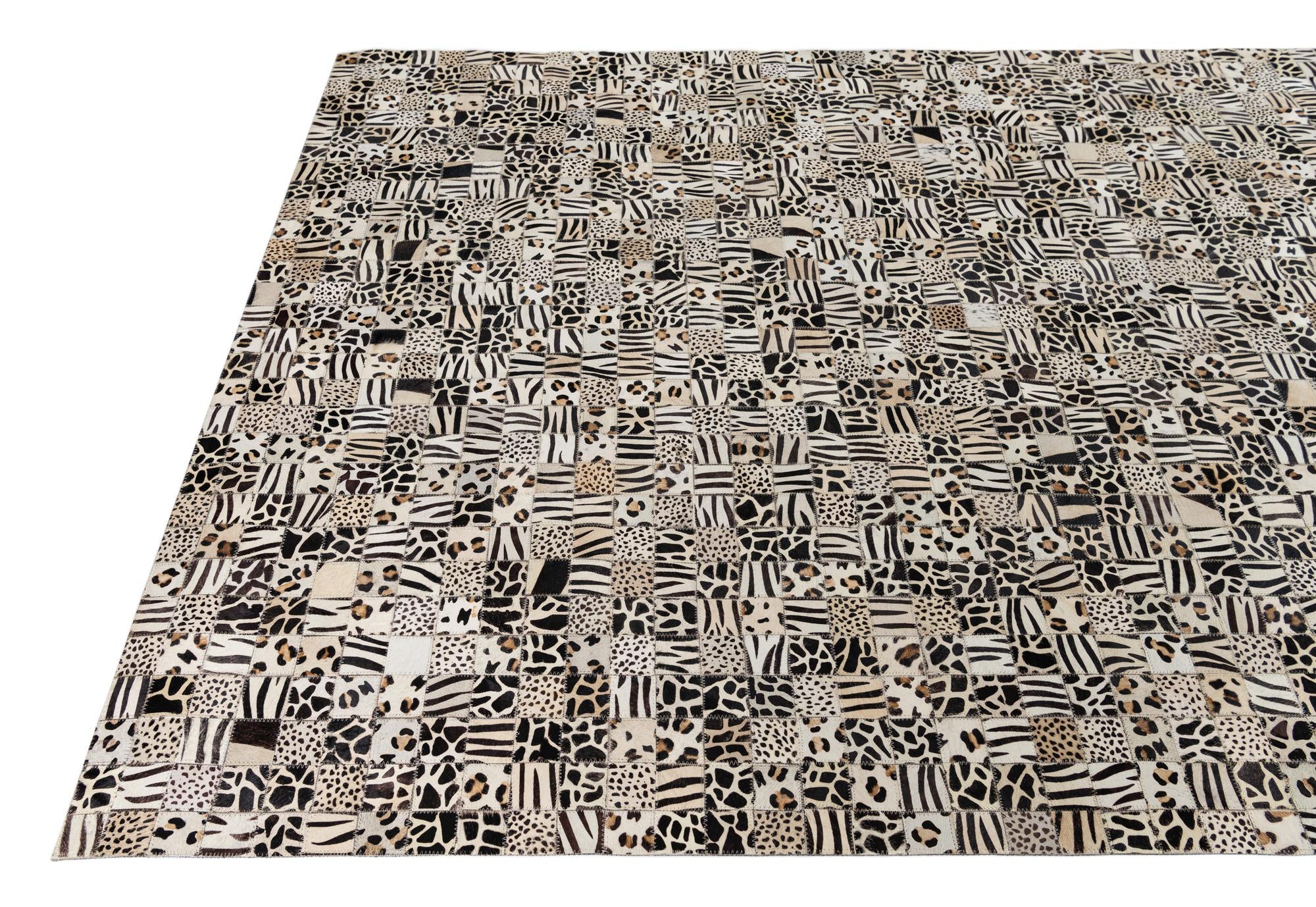 5' x 8' Cowhide Leather Rug