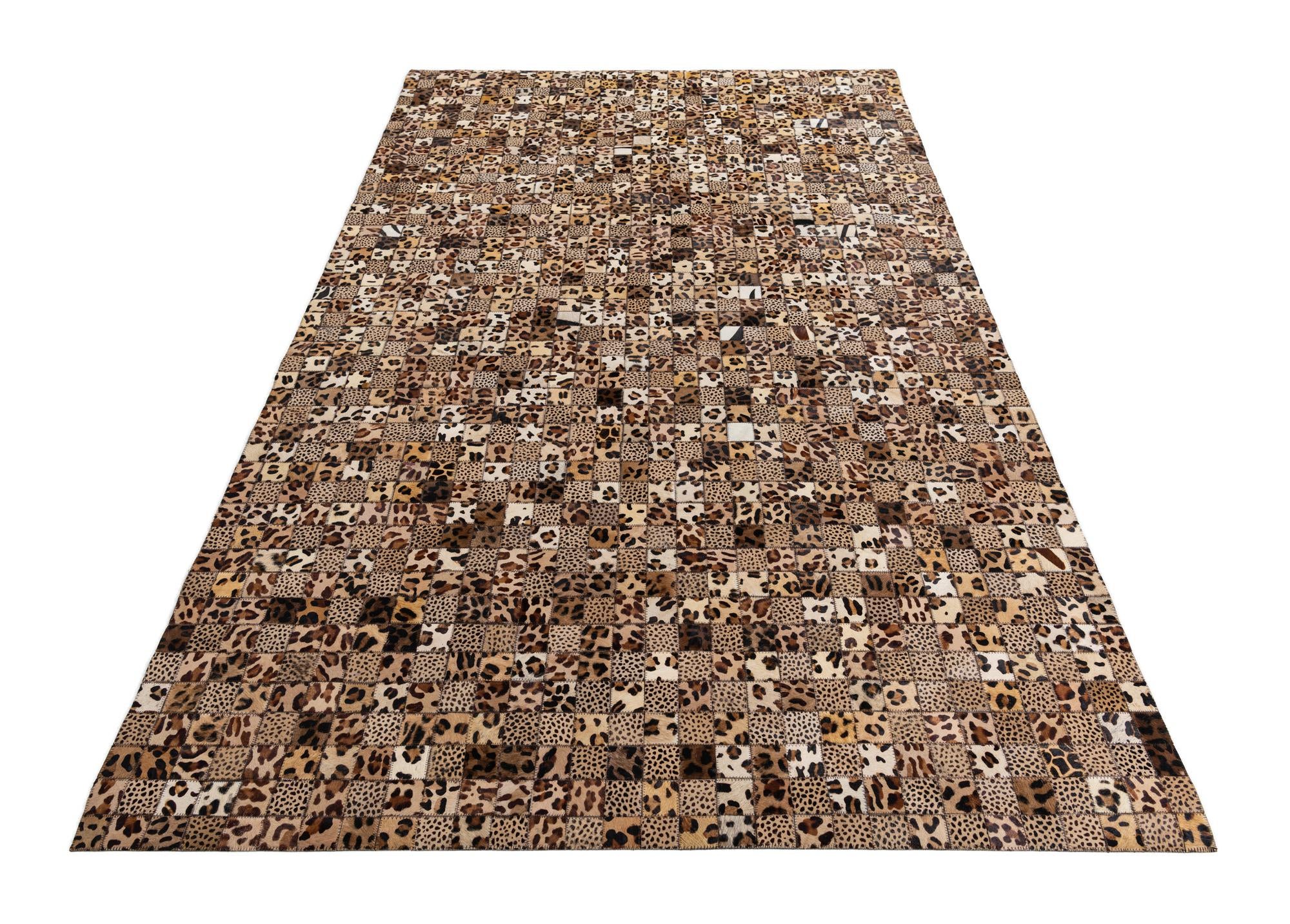 5' 1 x 8' Cowhide Leather Rug