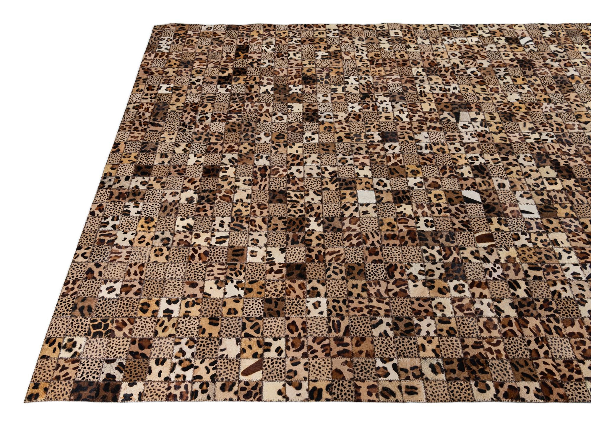 5' 1 x 8' Cowhide Leather Rug