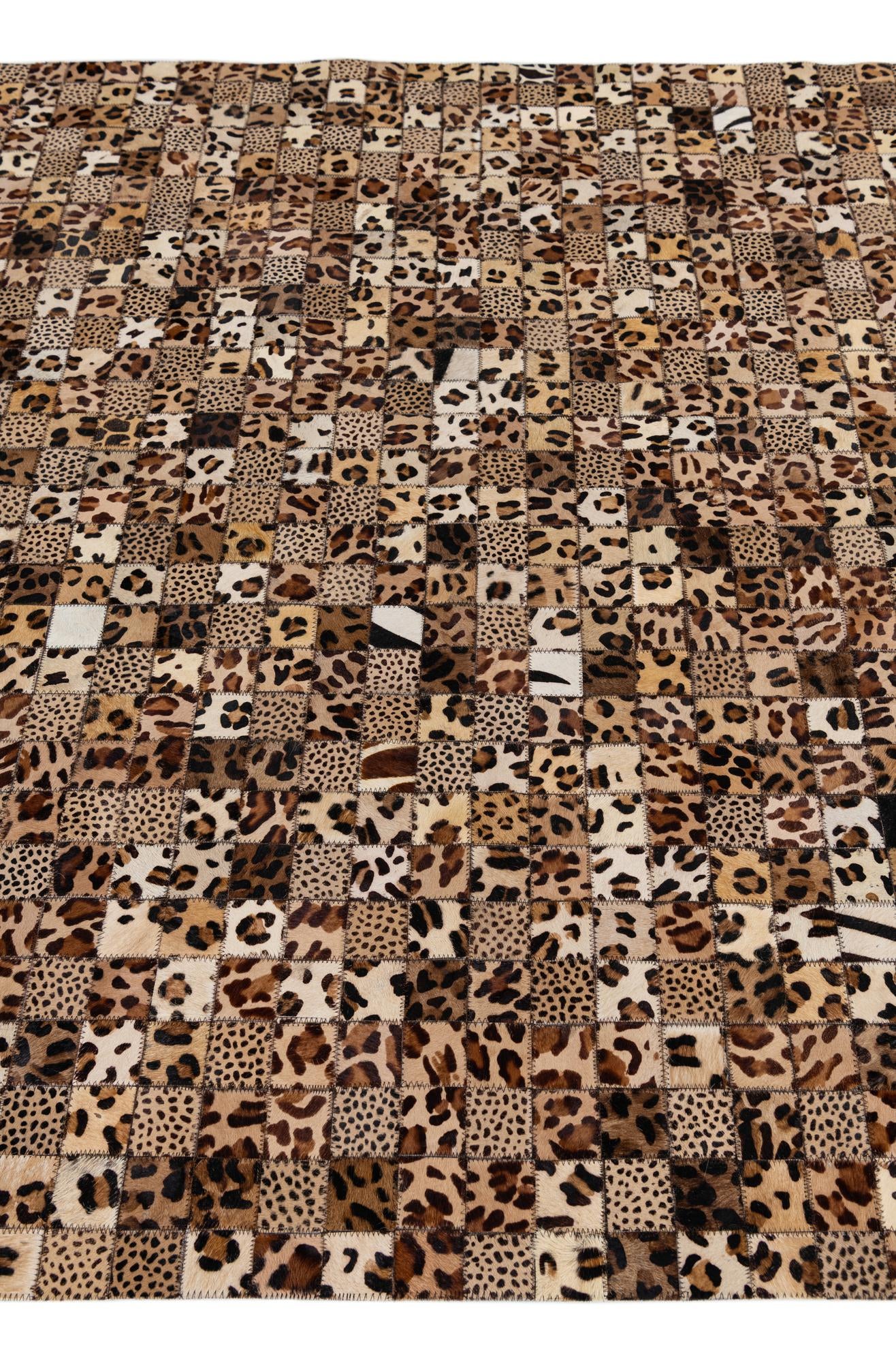 5' 1 x 8' Cowhide Leather Rug