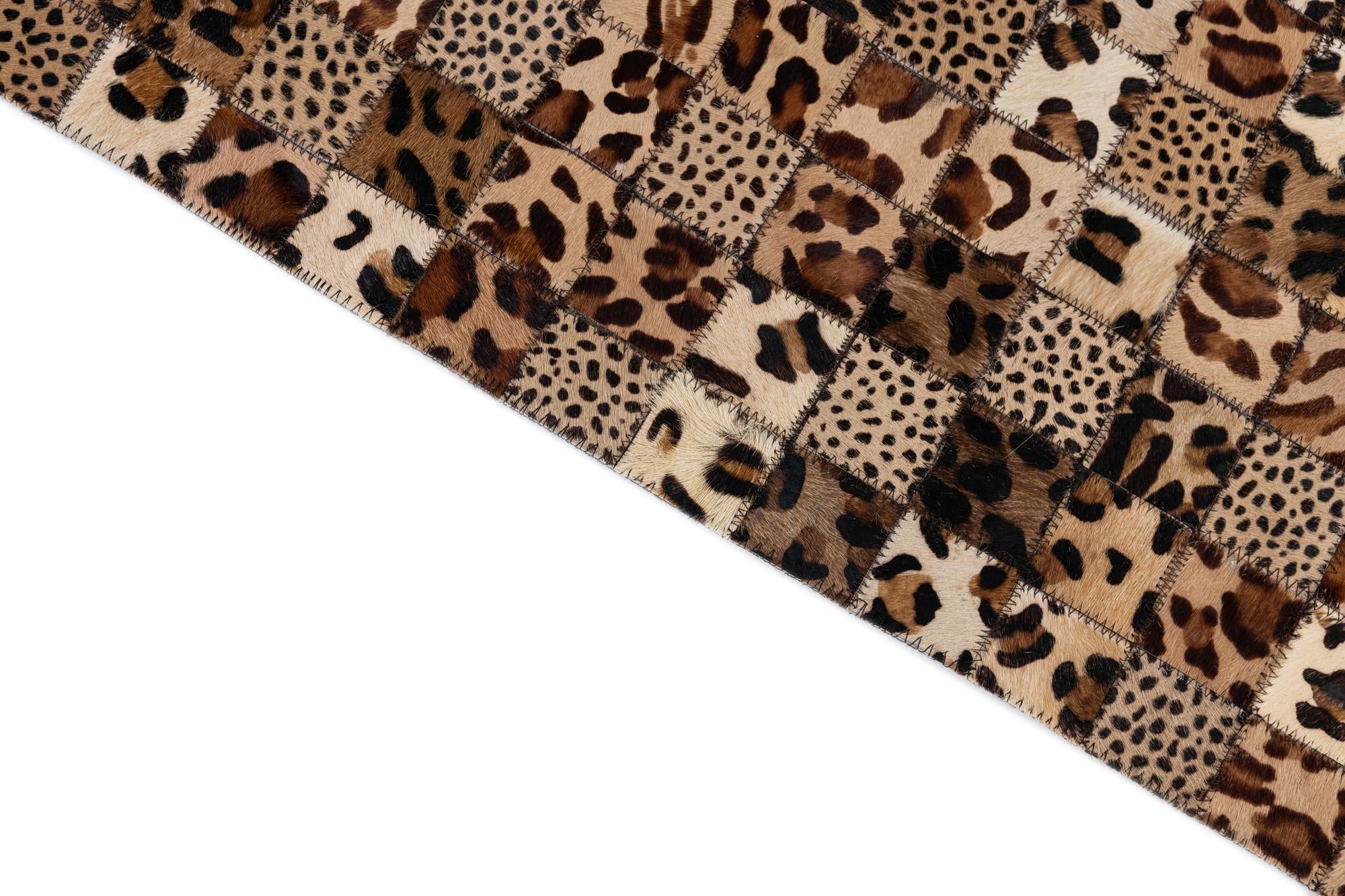 5' 1 x 8' Cowhide Leather Rug