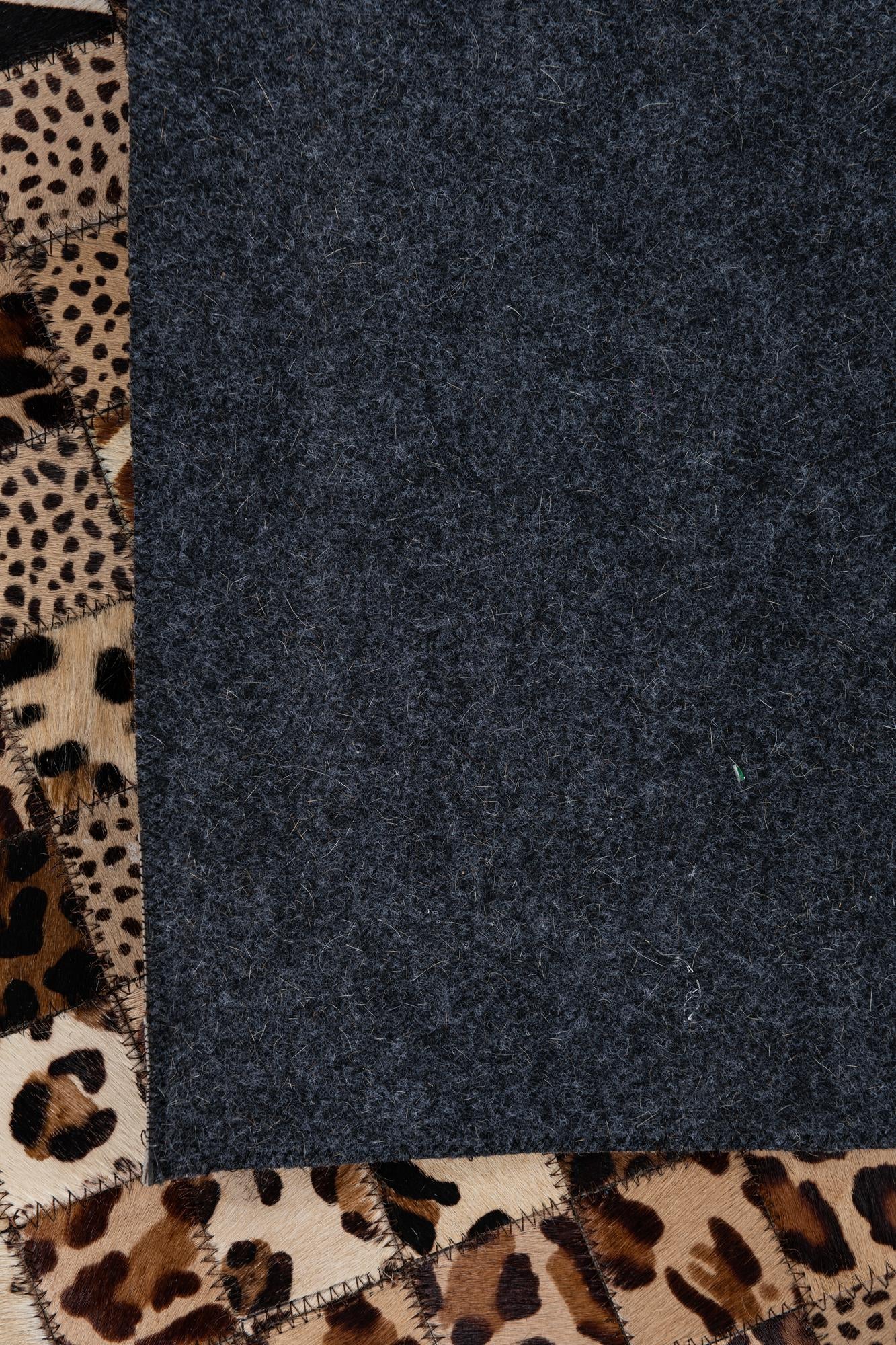 5' 1 x 8' Cowhide Leather Rug