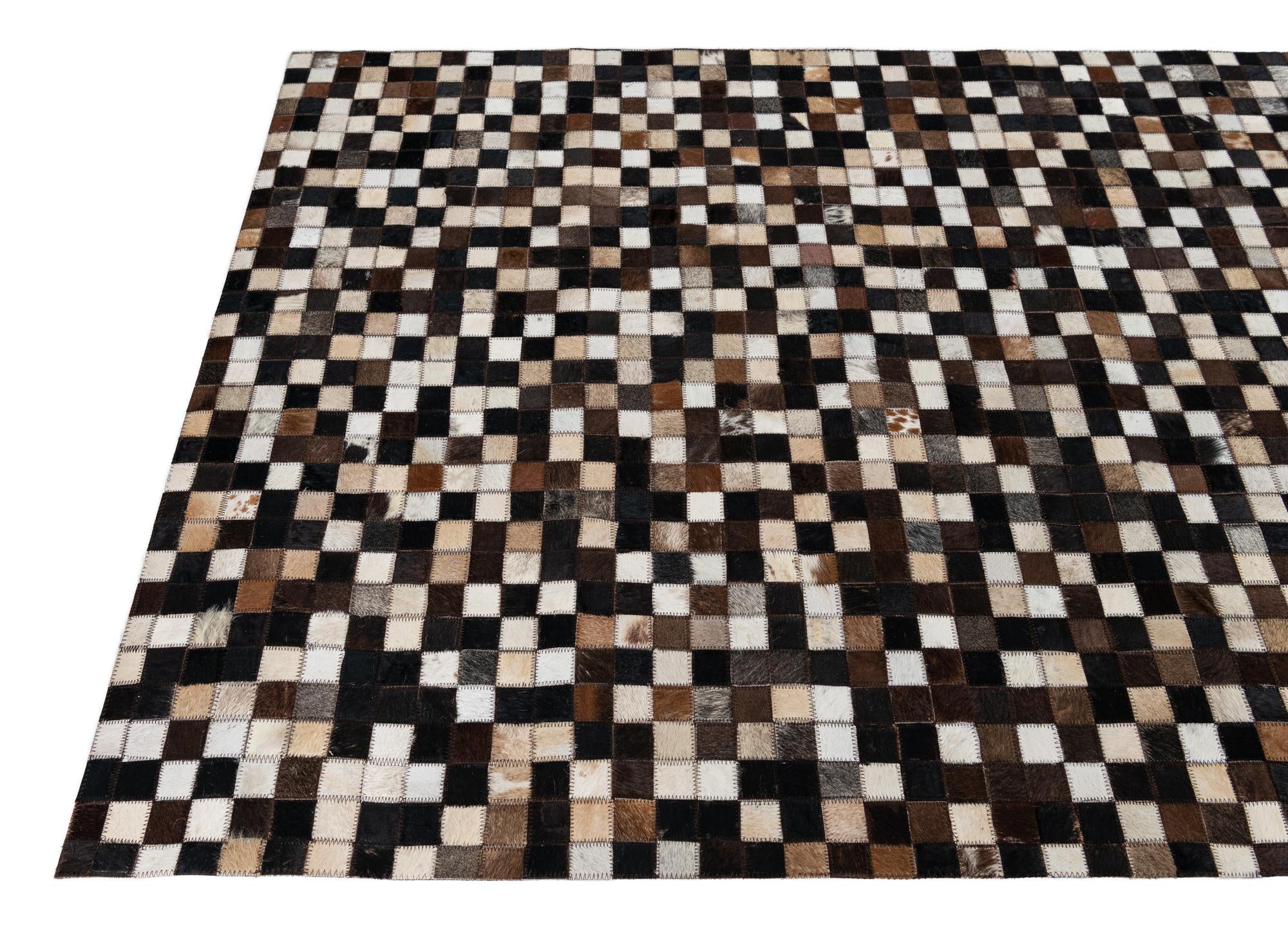 4' x 6' Cowhide Leather Rug