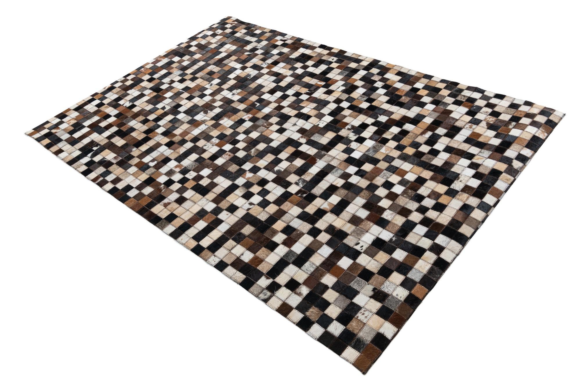 4' 1 x 6' 1 Cowhide Leather Rug