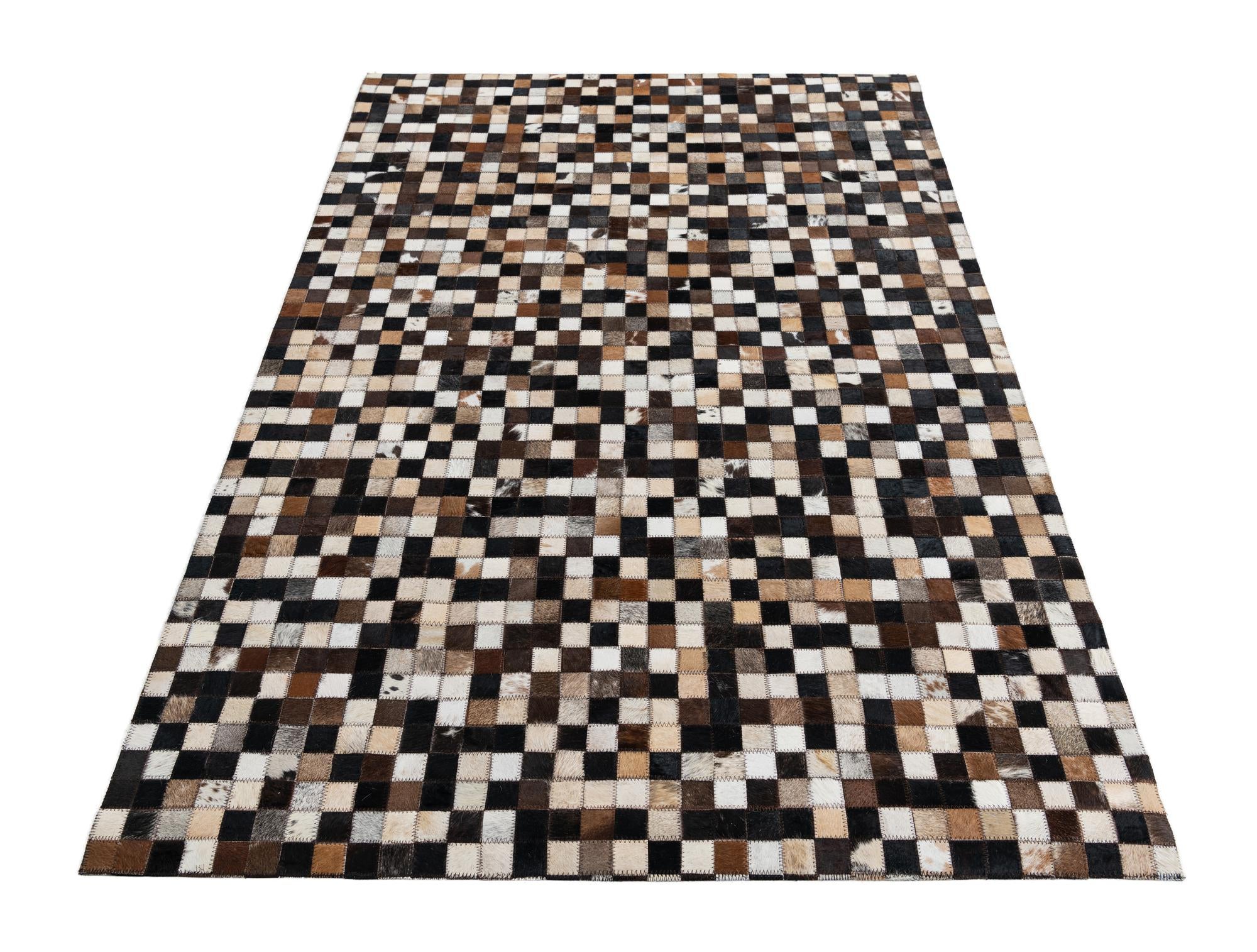 4' 1 x 6' 1 Cowhide Leather Rug