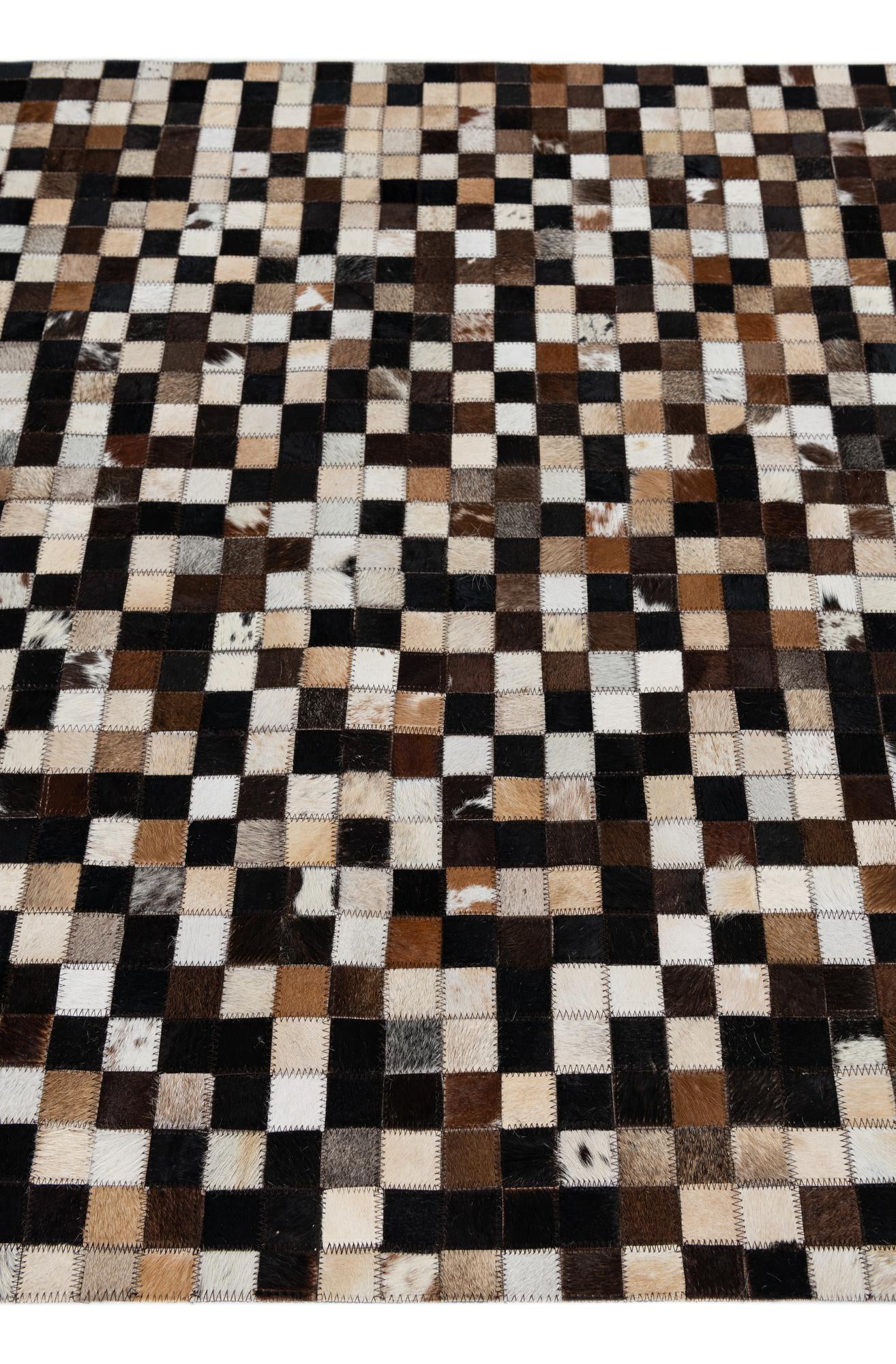 4' 1 x 6' 1 Cowhide Leather Rug