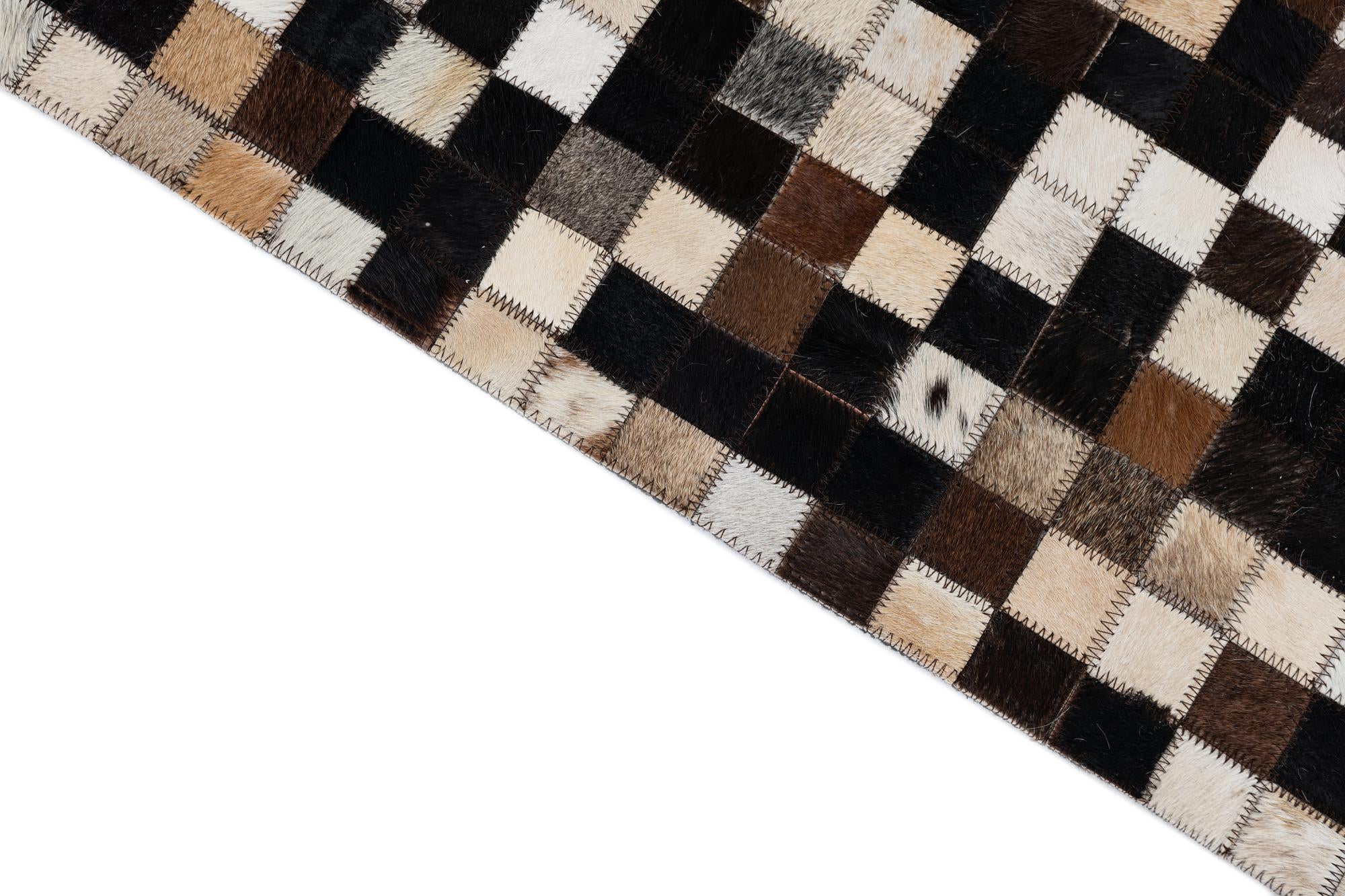 4' 1 x 6' 1 Cowhide Leather Rug