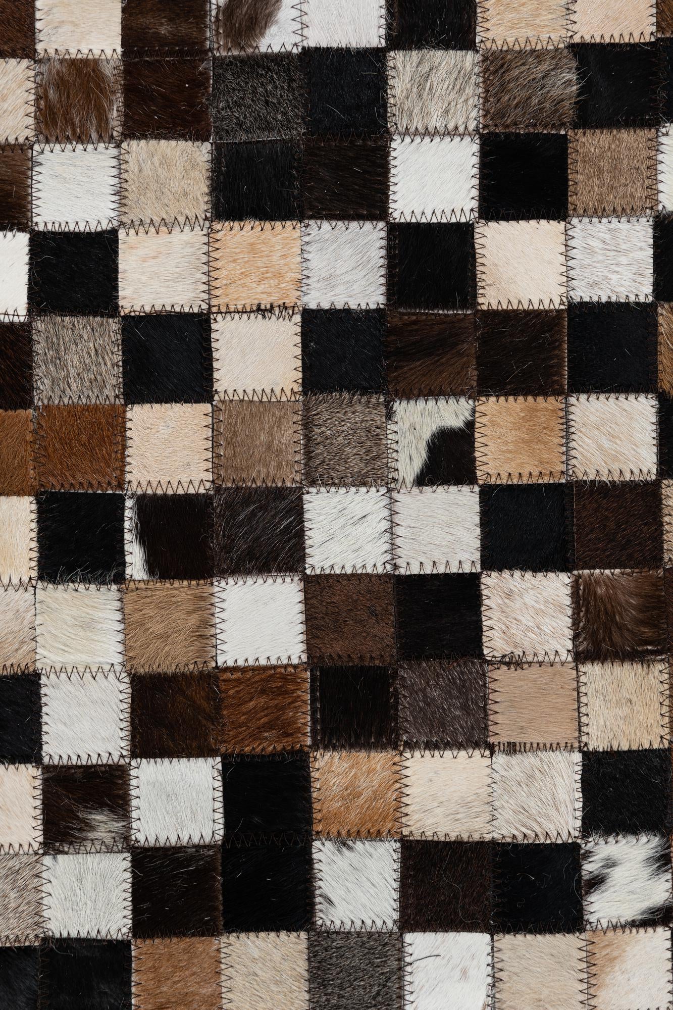 4' 1 x 6' 1 Cowhide Leather Rug