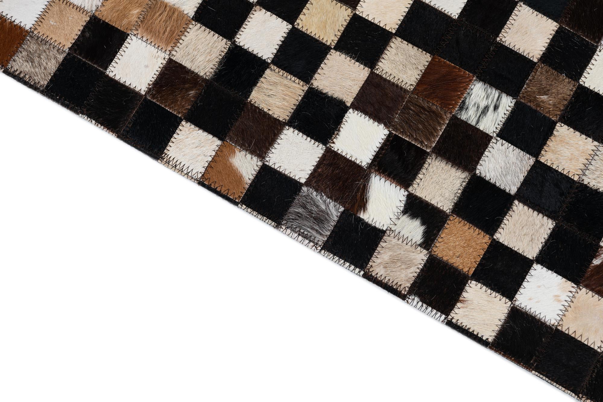 4' x 6' 2 Cowhide Leather Rug