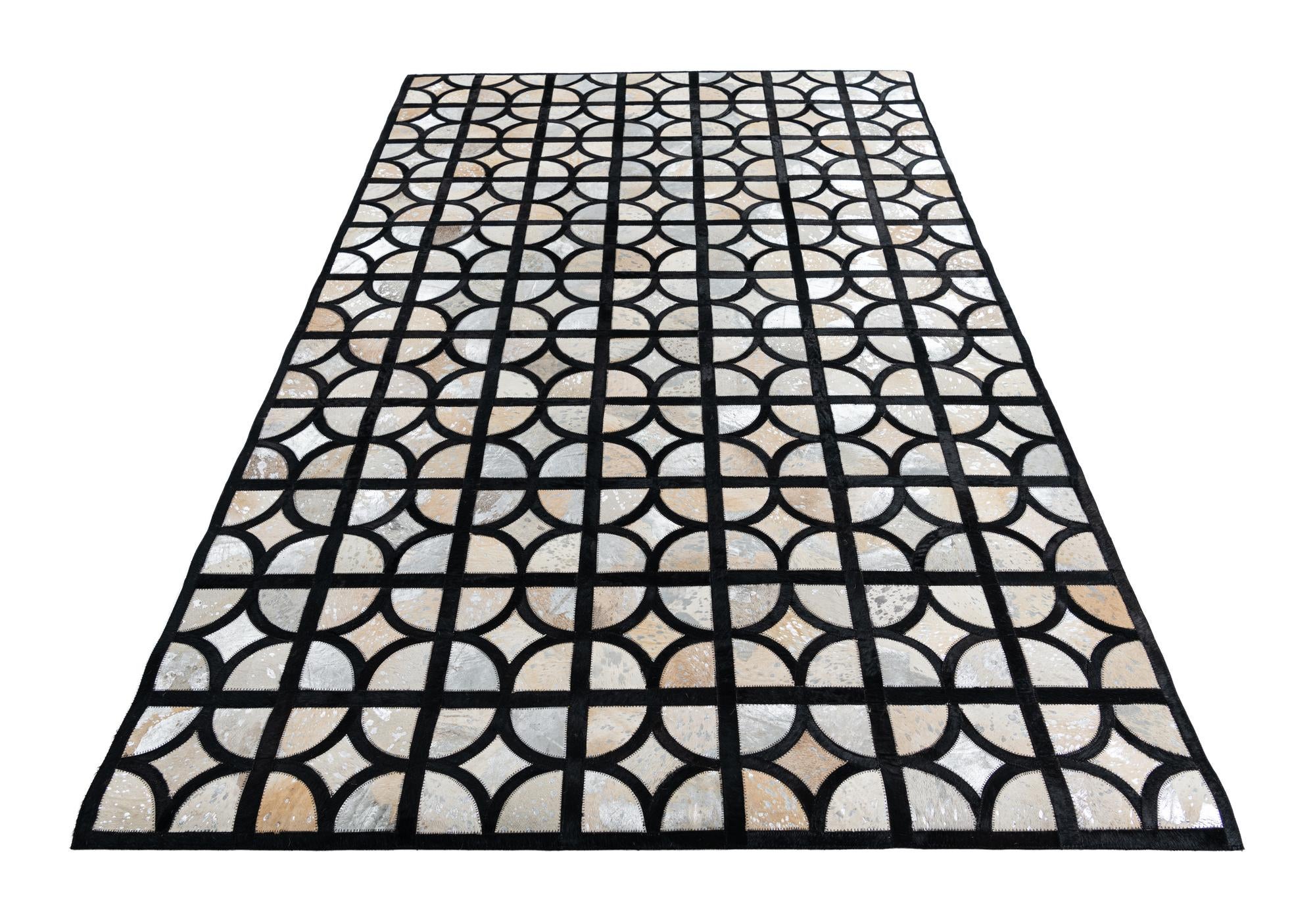 5' 2 x 8' Cowhide Leather Rug