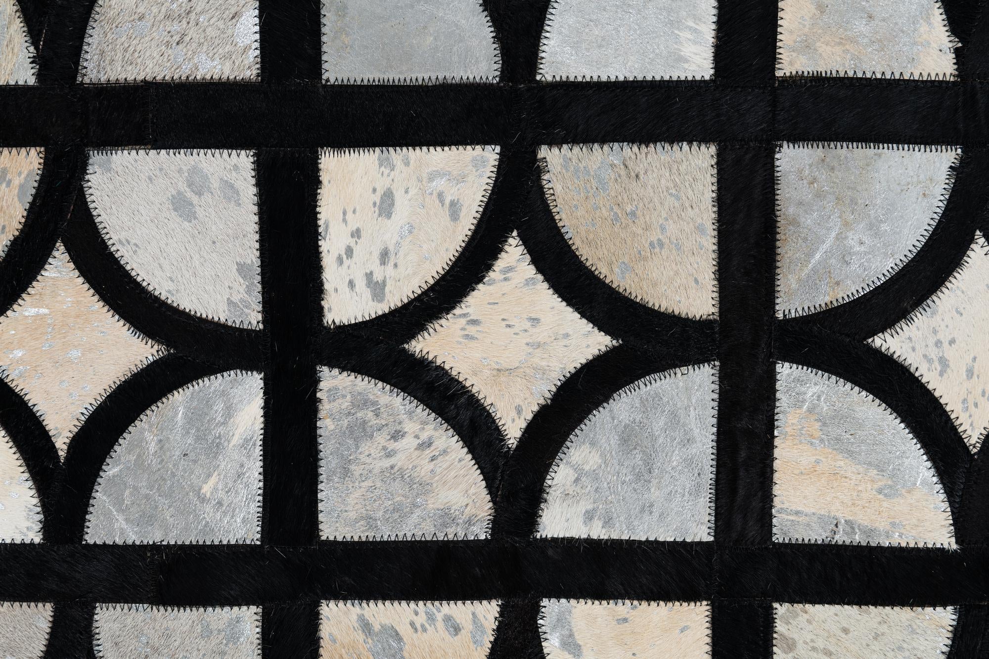 5' 2 x 8' Cowhide Leather Rug