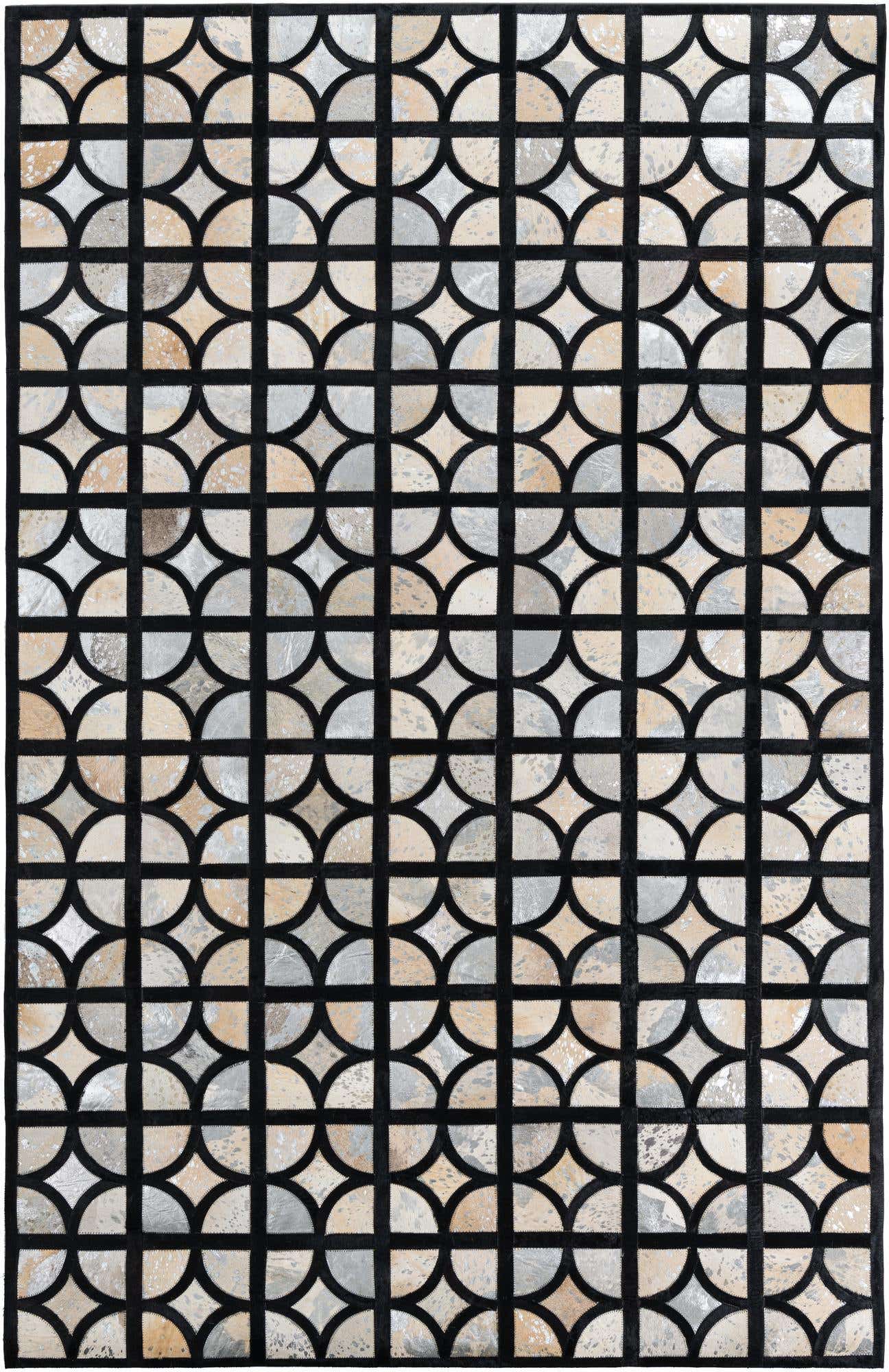 5' 2 x 8' Cowhide Leather Rug