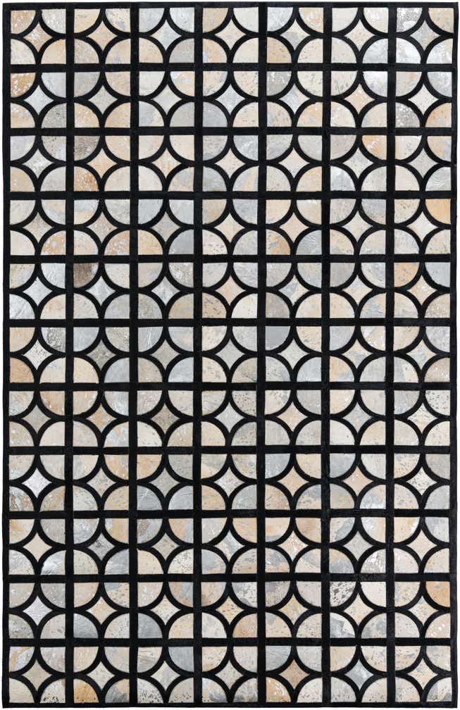 5' 2 x 8' Cowhide Leather Rug