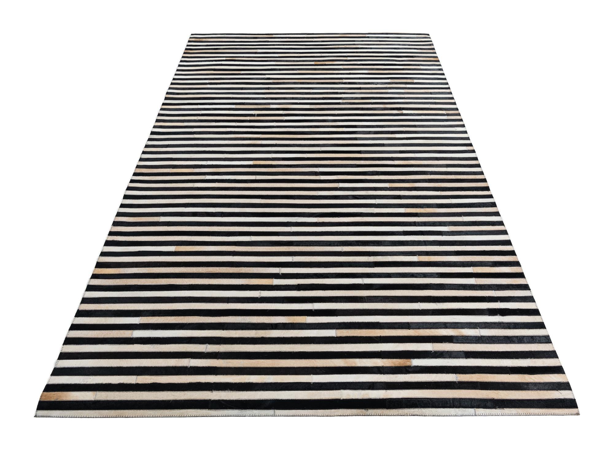 5' 1 x 8' Cowhide Leather Rug