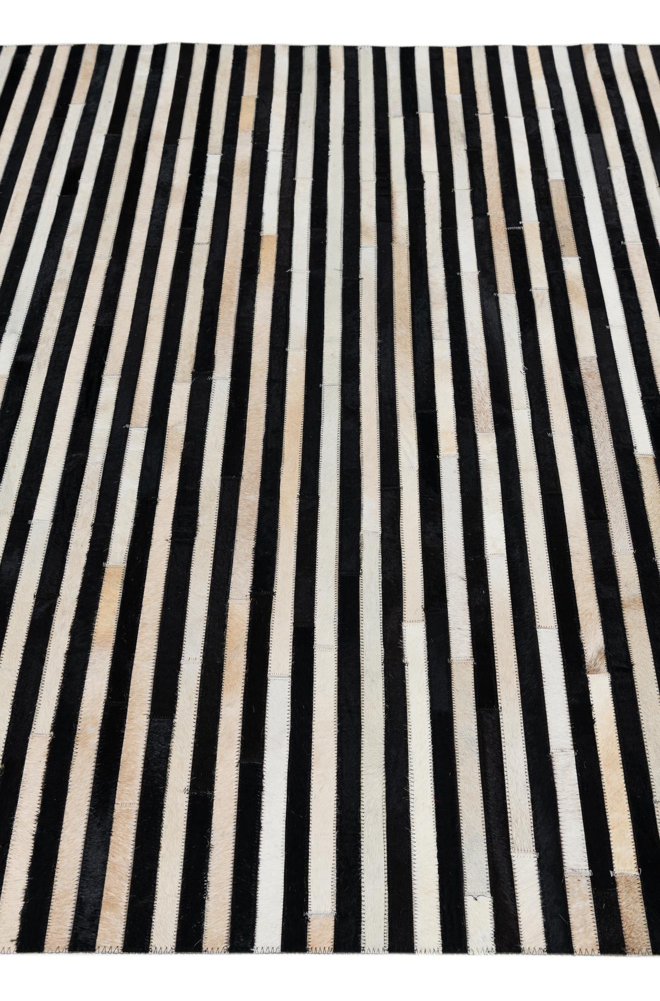 5' 1 x 8' Cowhide Leather Rug