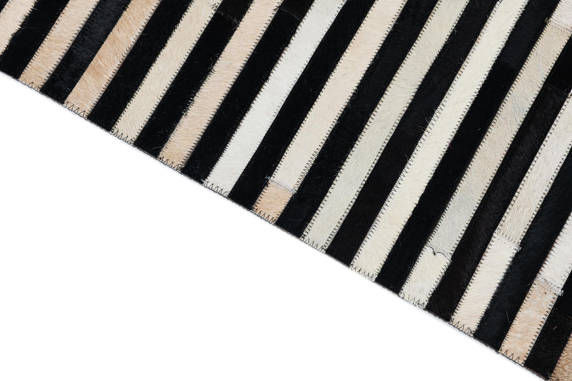 5' 1 x 8' Cowhide Leather Rug