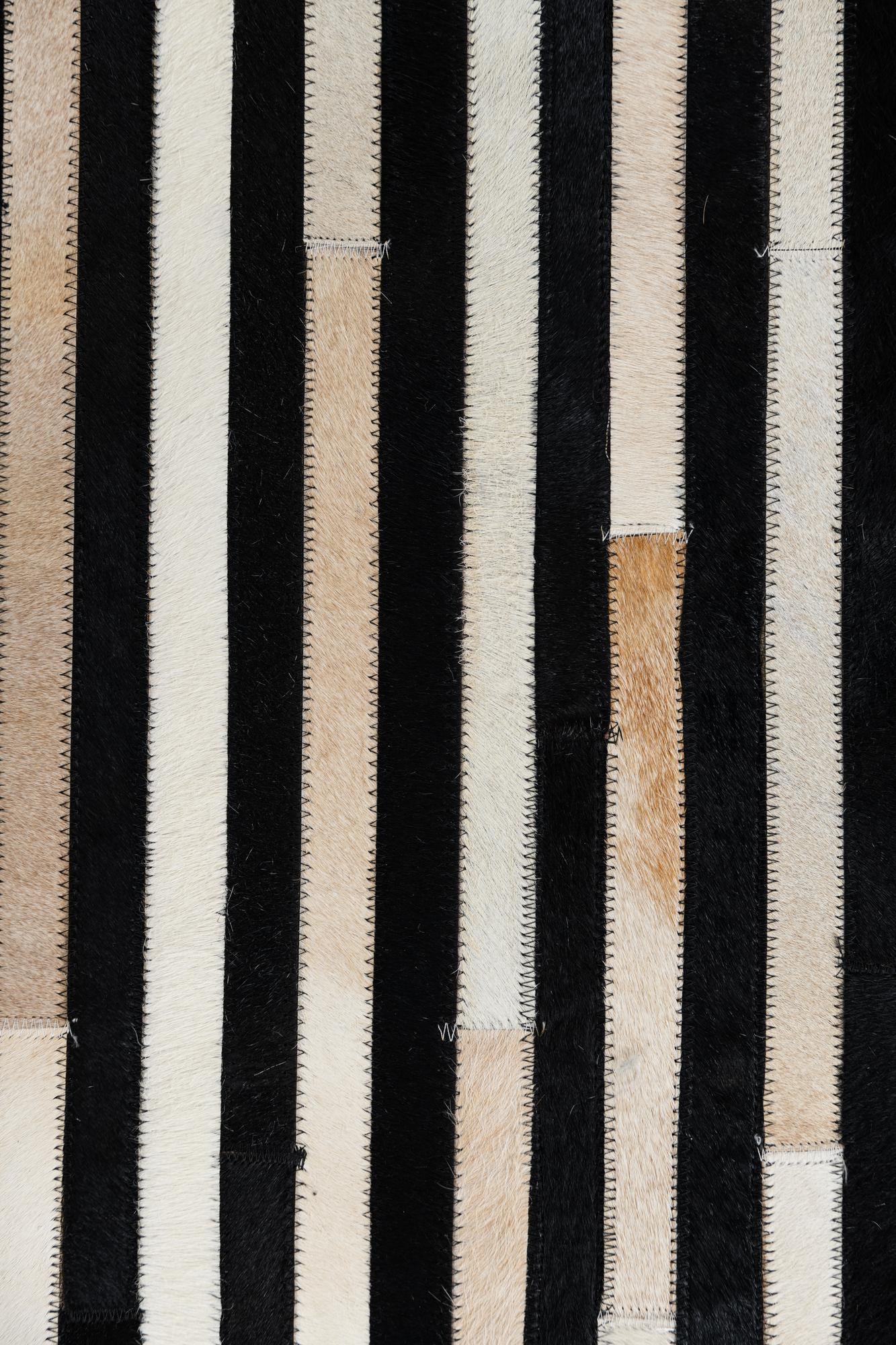 5' 1 x 8' Cowhide Leather Rug