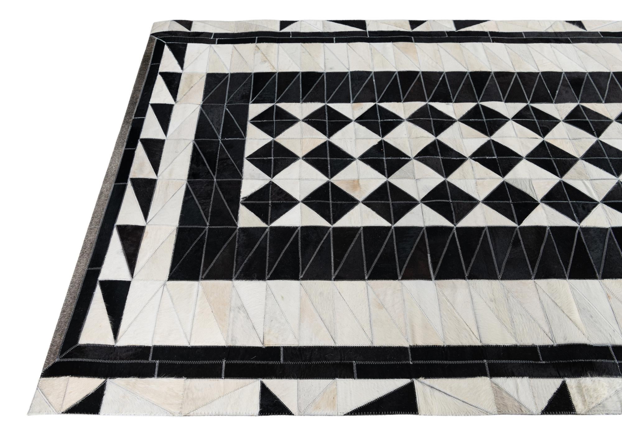 5' x 7' 10 Cowhide Leather Rug