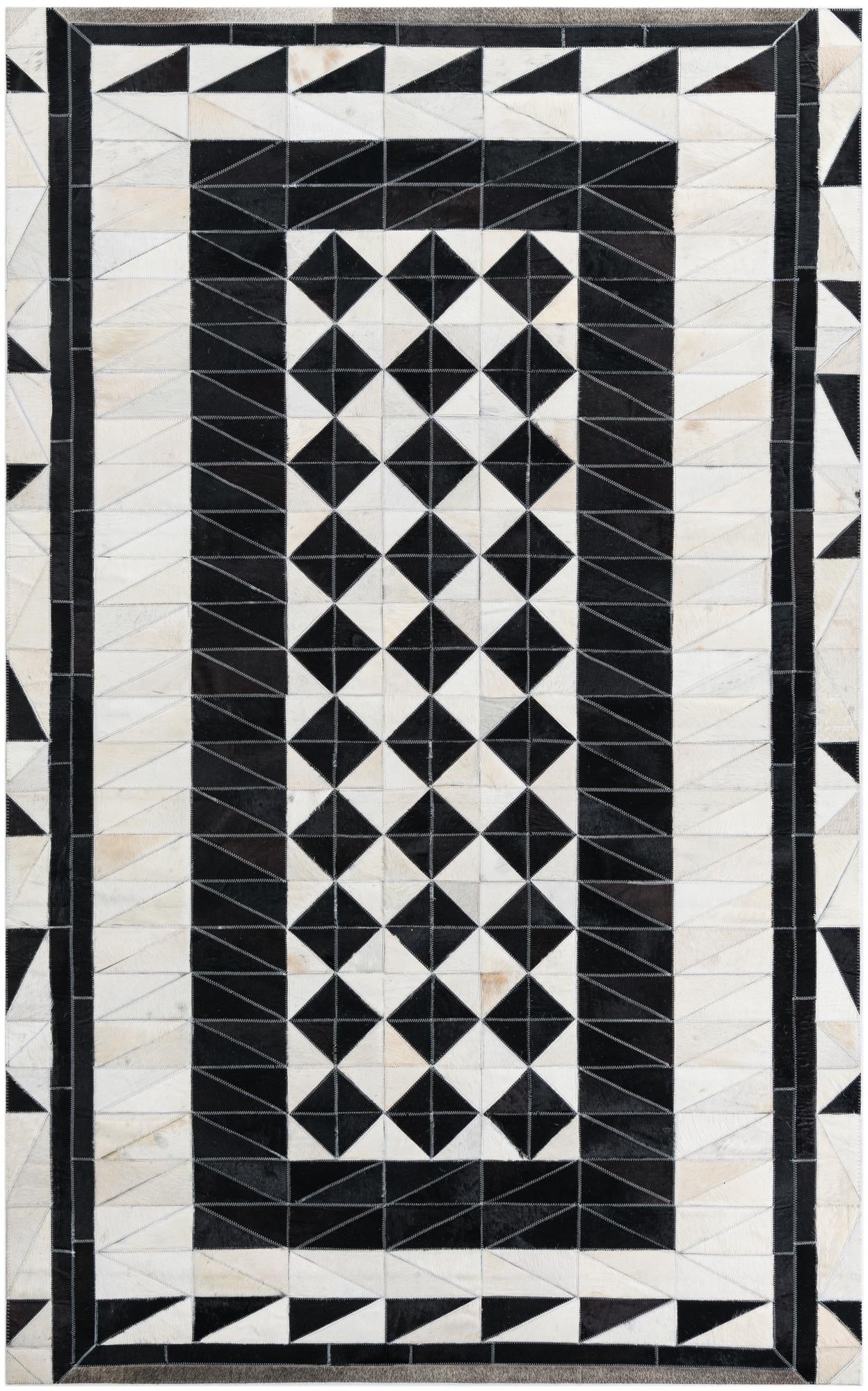 5' x 7' 10 Cowhide Leather Rug