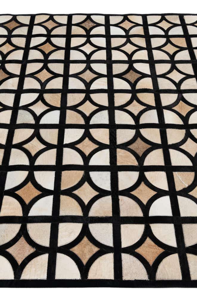 5' 2 x 8' Cowhide Leather Rug