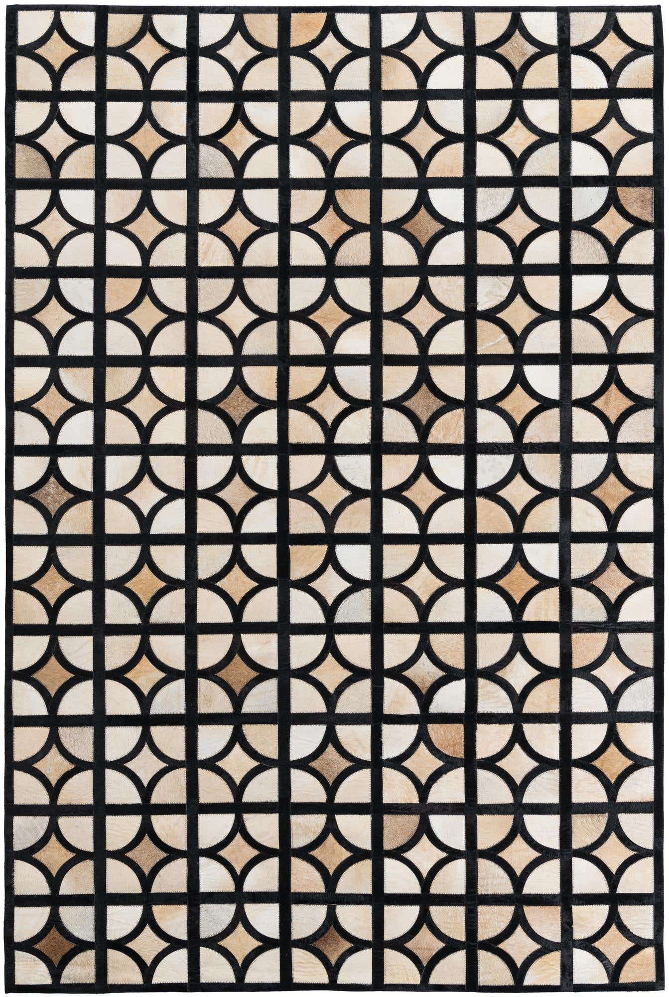 5' 2 x 8' Cowhide Leather Rug