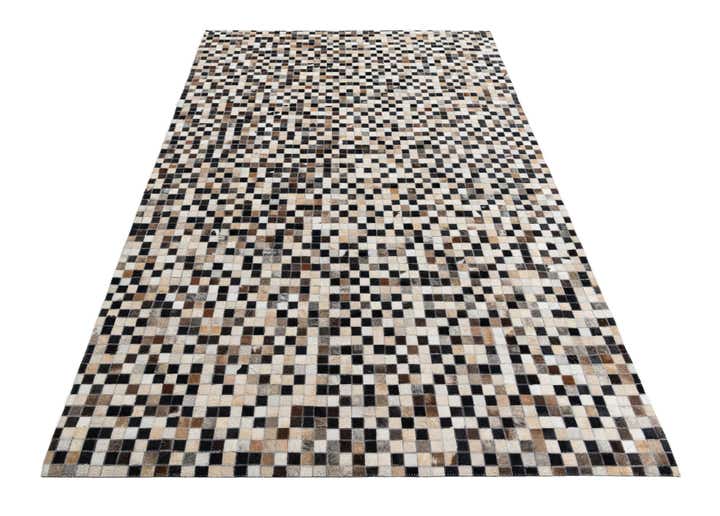 5' 1 x 7' 10 Cowhide Leather Rug