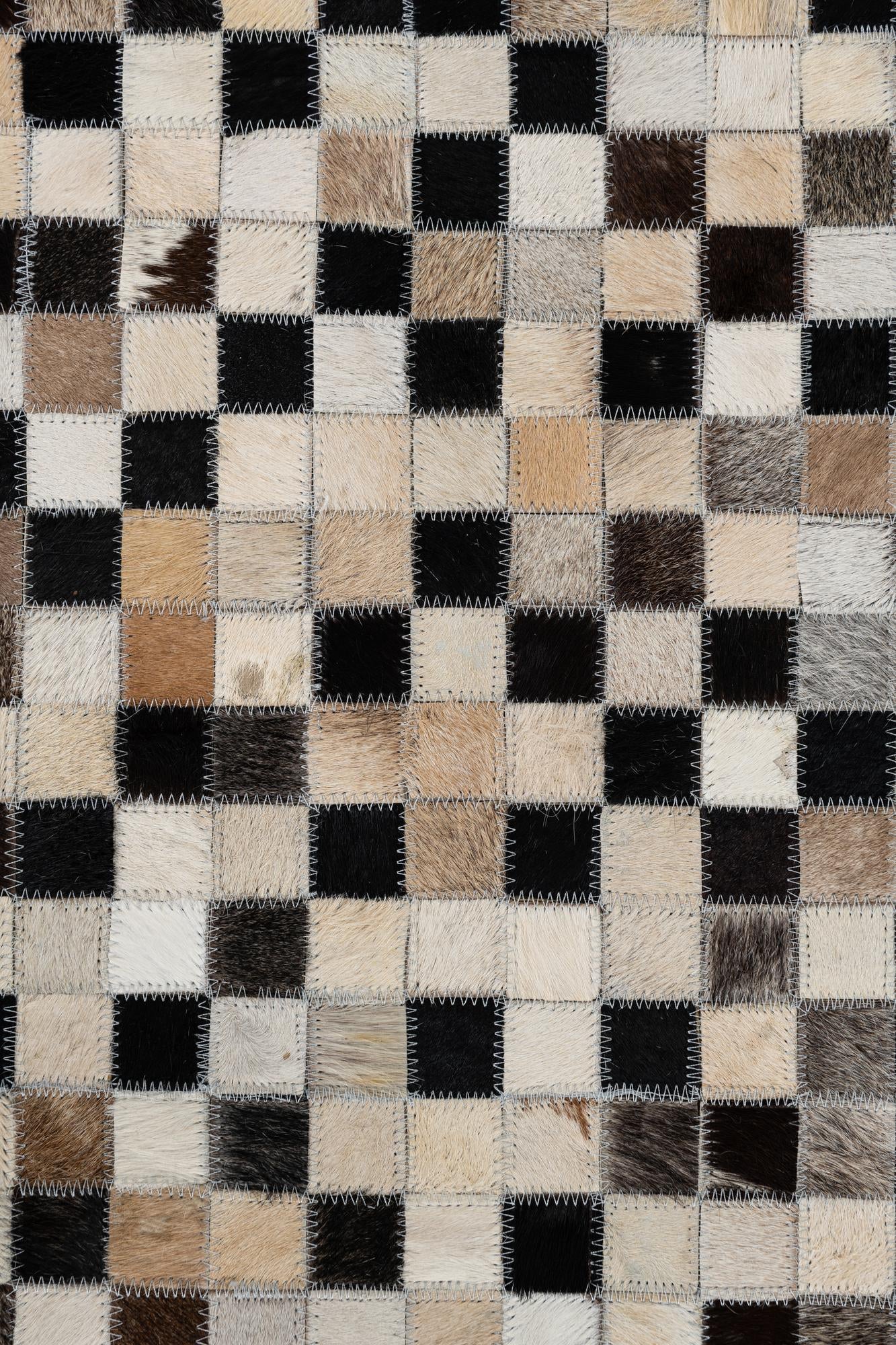 5' 1 x 7' 10 Cowhide Leather Rug