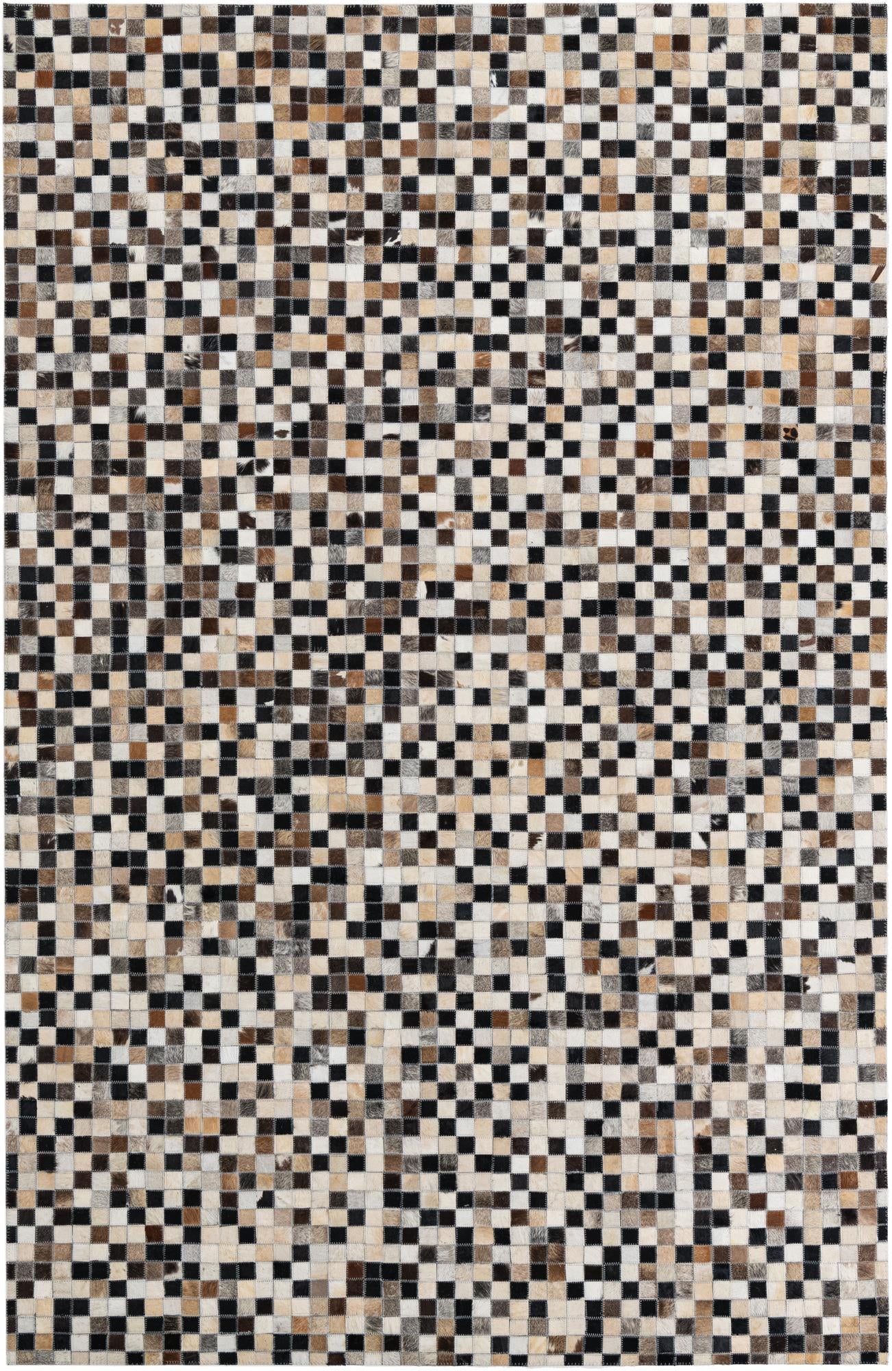 5' 1 x 7' 10 Cowhide Leather Rug