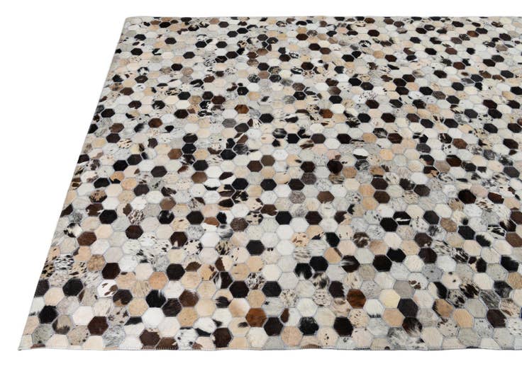 Detail image of 5' 1 x 8' Cowhide Leather Rug