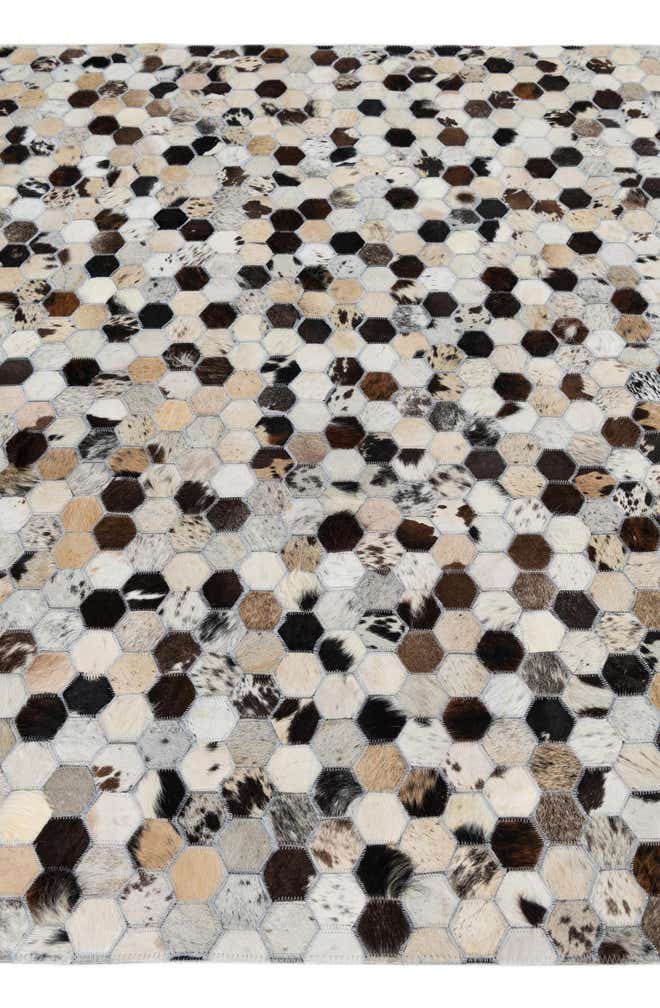 5' 1 x 8' Cowhide Leather Rug