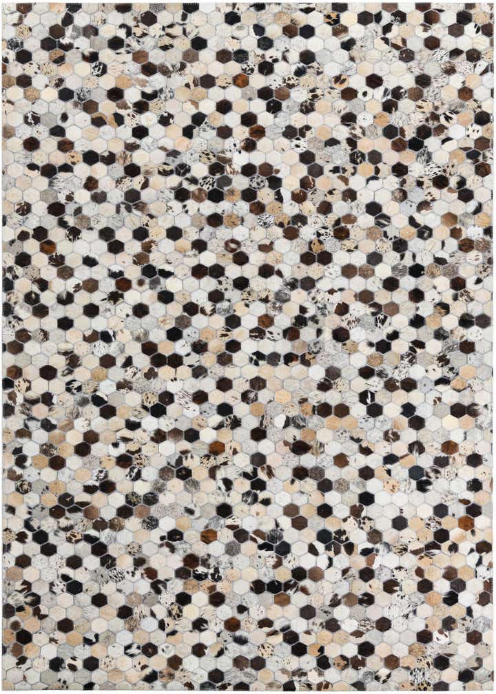 5' 1 x 8' Cowhide Leather Rug